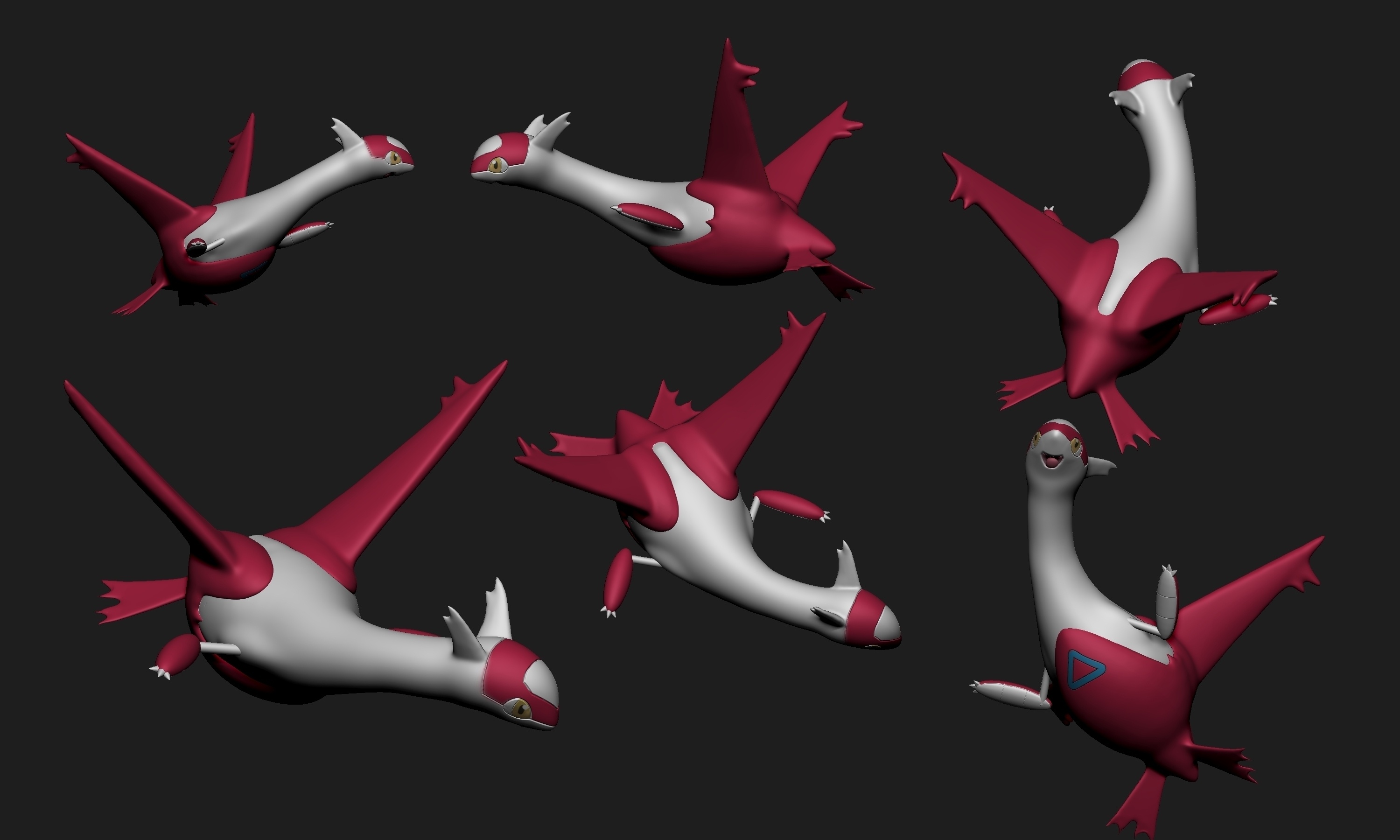 Pokemon objects for 3D printing, Latias and Latios models, Highly detailed, Downloadable files, 3000x1800 HD Desktop