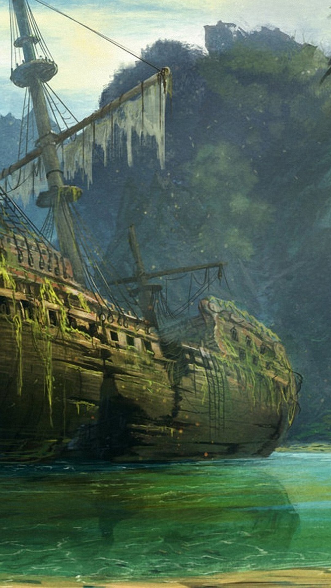 Ghost Ship: Some vessels have been discovered years or even decades after their disappearance. 1080x1920 Full HD Wallpaper.