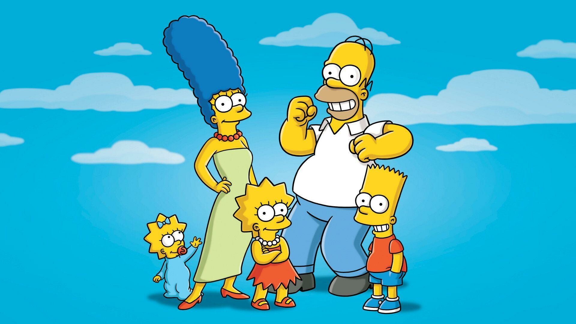 The Simpsons: Its thirty-third season premiered on September 26, 2021. 1920x1080 Full HD Background.