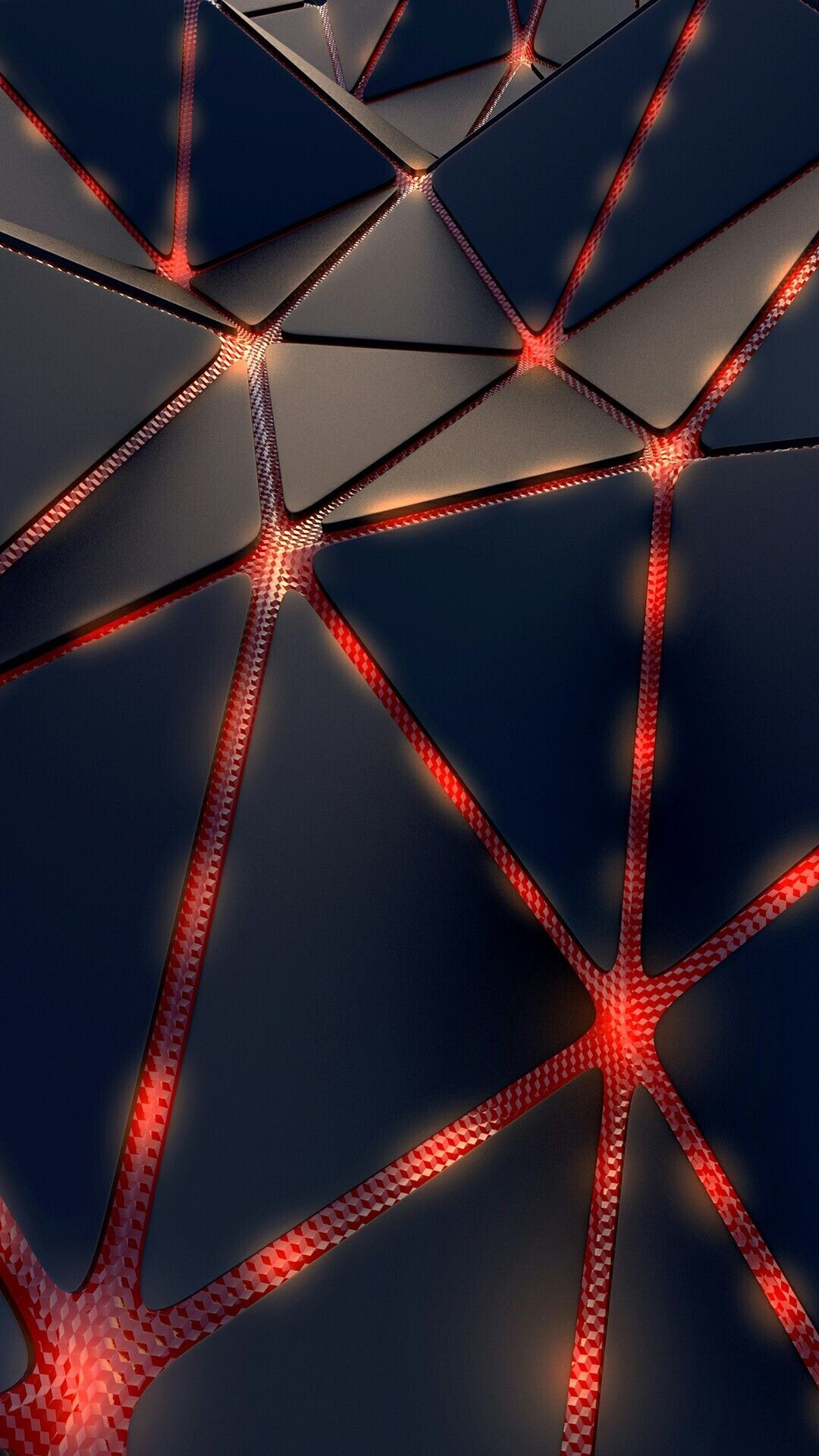 Geometric Abstract: Intersecting line segments, Isosceles triangles. 1080x1920 Full HD Wallpaper.