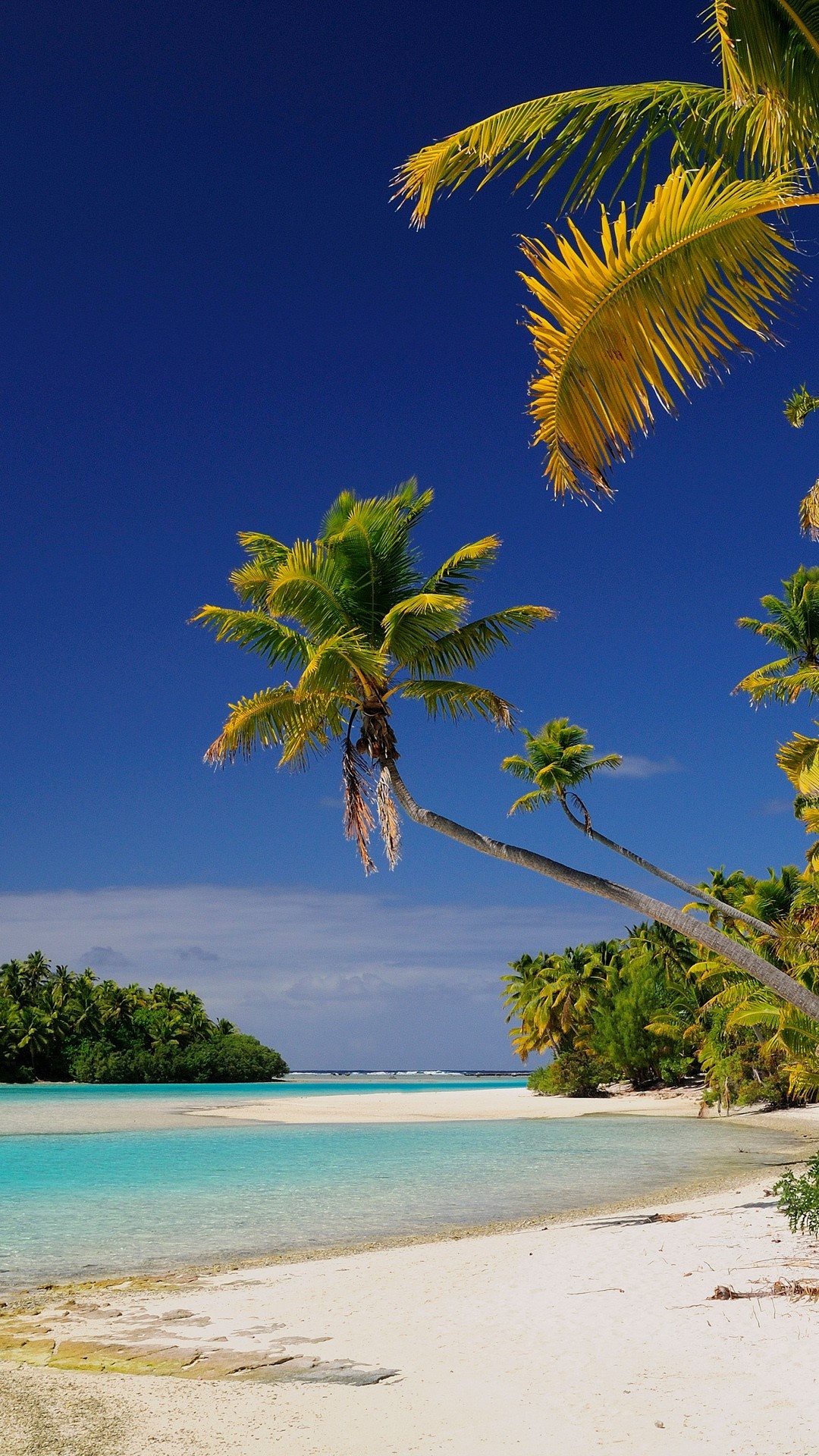 One Foot Island, Aitutaki Lagoon, Windows 10 Spotlight, Stunning beach, 1080x1920 Full HD Phone