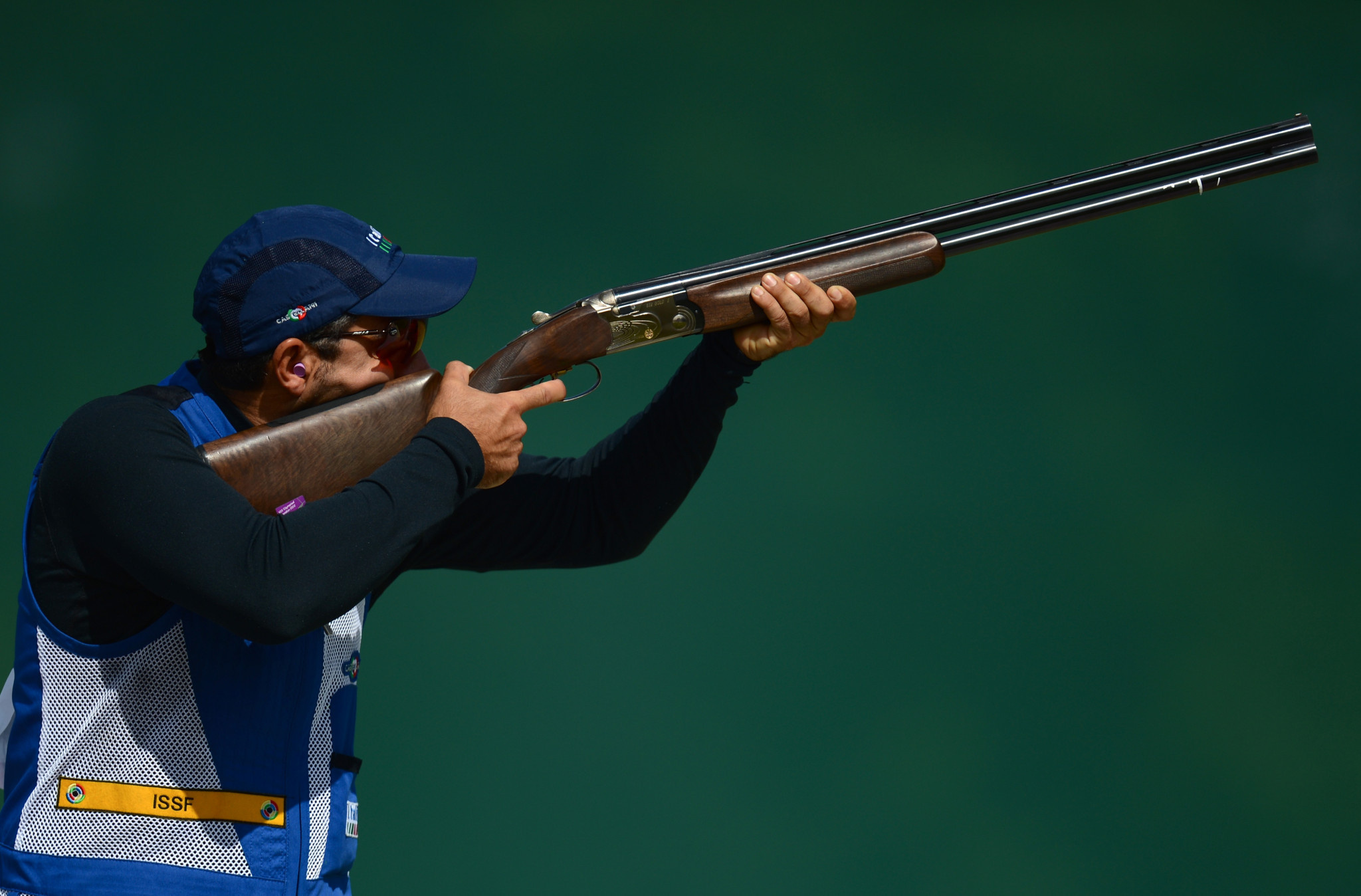 Skeet Shooting: Luigi Lodde, An Italian sports shooter, A two-time European Shooting Championships gold medalist. 2050x1350 HD Background.