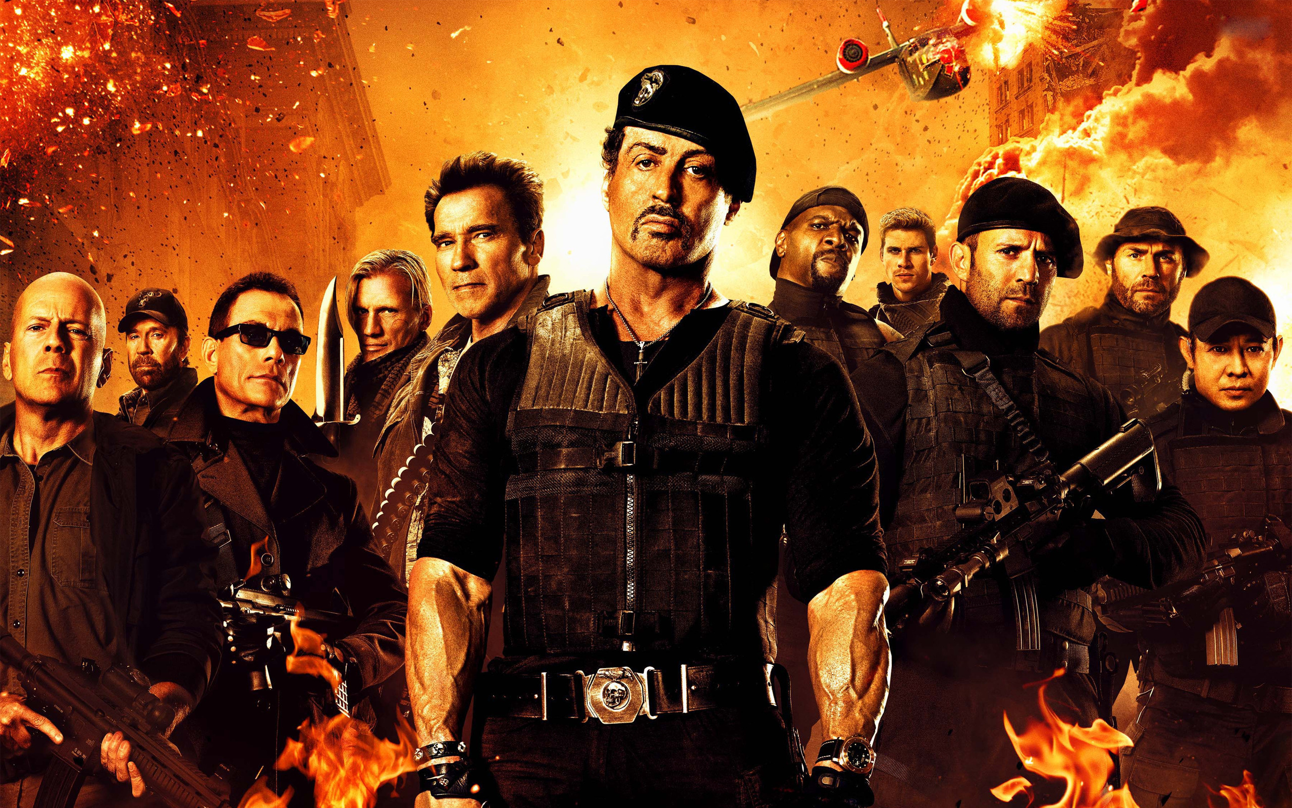 Chuck Norris, Jason Statham, Dolph Lundgren, Liam Hemsworth, Action movie wallpaper, 2560x1600 HD Desktop