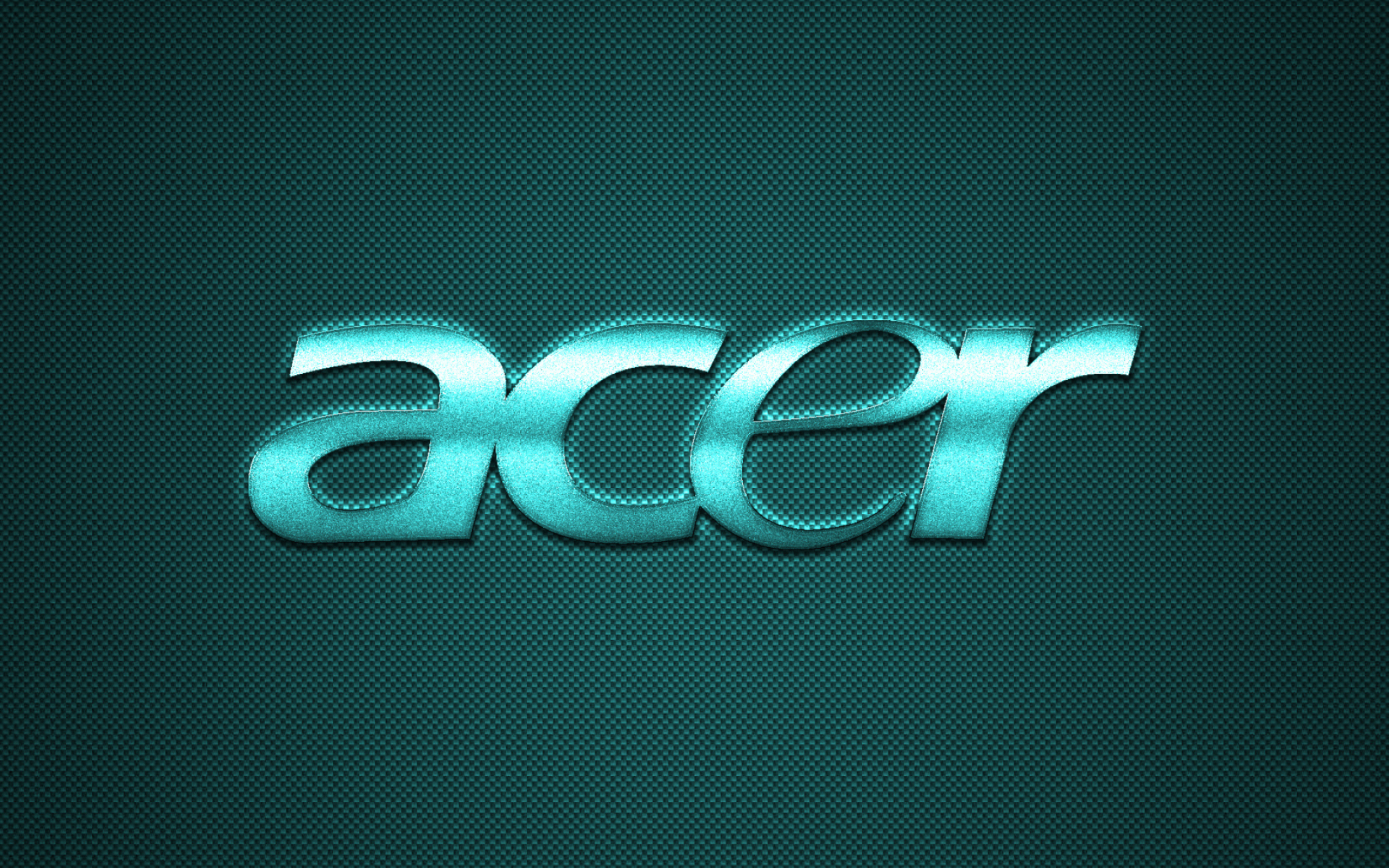 Acer logo, Turquoise carbon background, Metal logo, Acer, 2560x1600 HD Desktop
