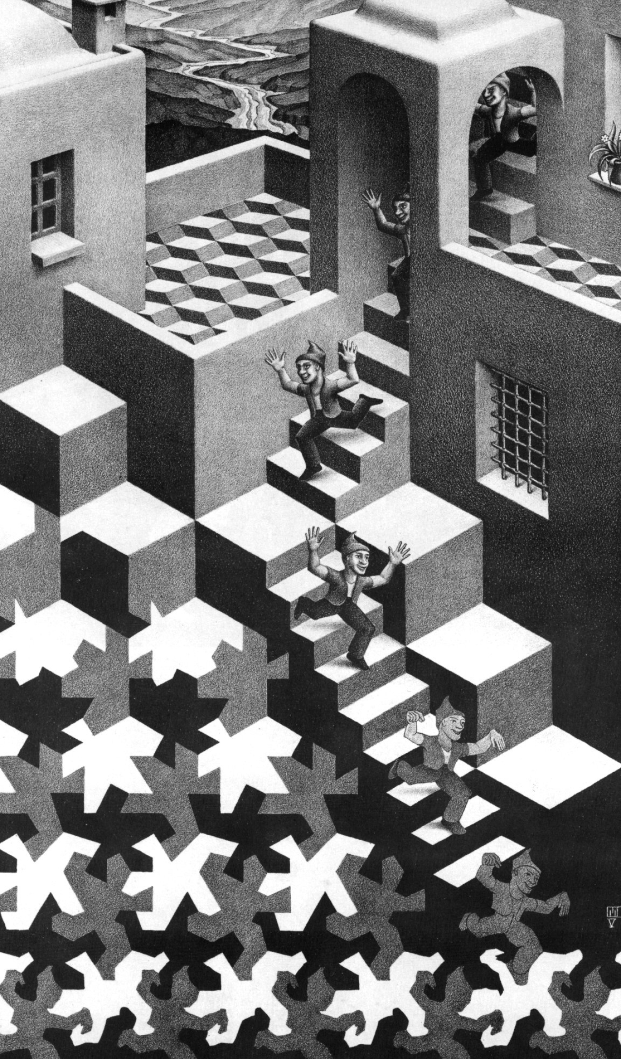 Mc Escher, Tessellations, Artwork lessons, Blendspace, 1280x2190 HD Phone