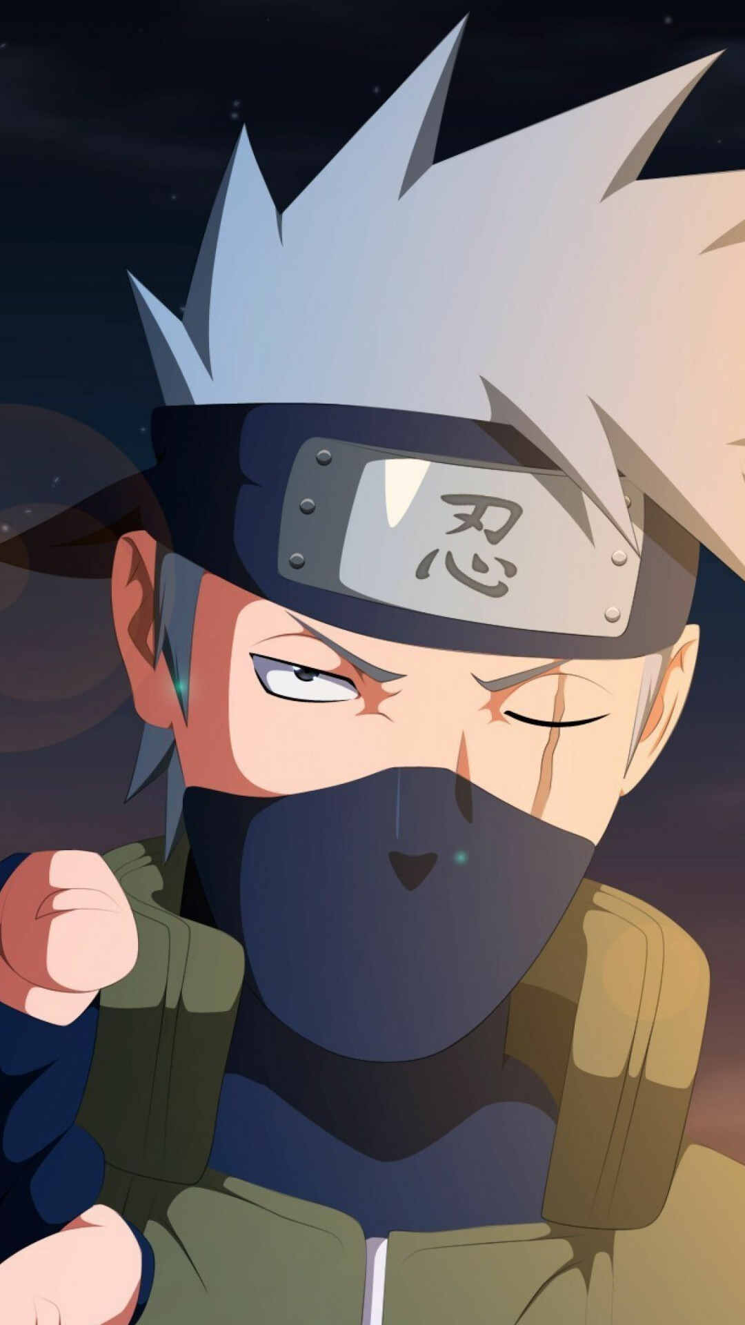 Naruto: Kakashi Hatake, One of Konoha's most talented ninja. 1080x1920 Full HD Wallpaper.