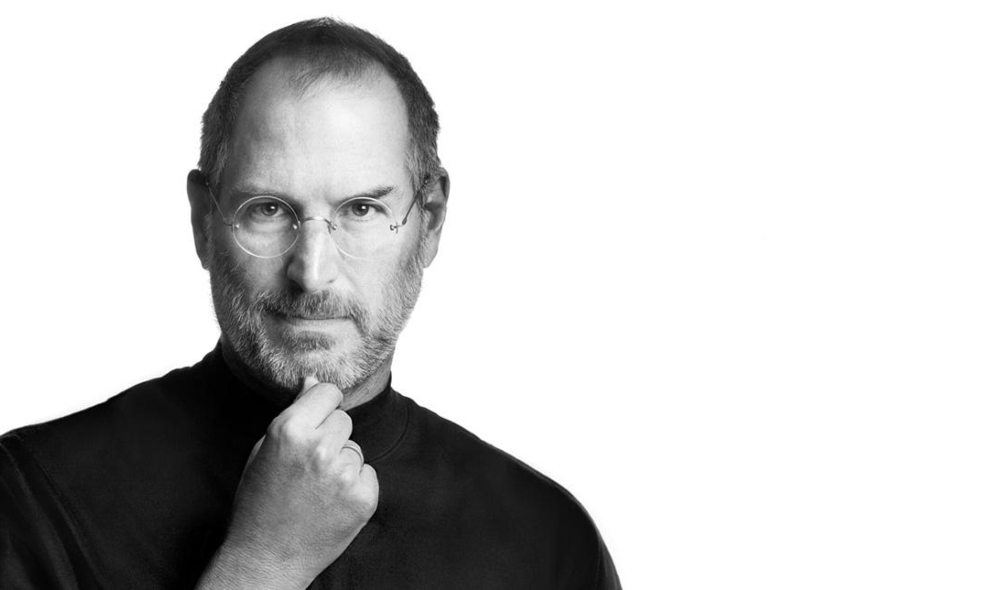 Steve Jobs: The co-founder, chief executive and chairman of Apple Computer, Monochrome. 3520x2060 HD Wallpaper.