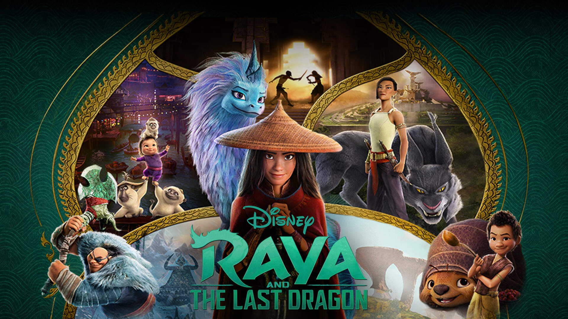 Raya and the Last Dragon: The directorial debut for Paul Briggs, Animated film. 1920x1080 Full HD Background.