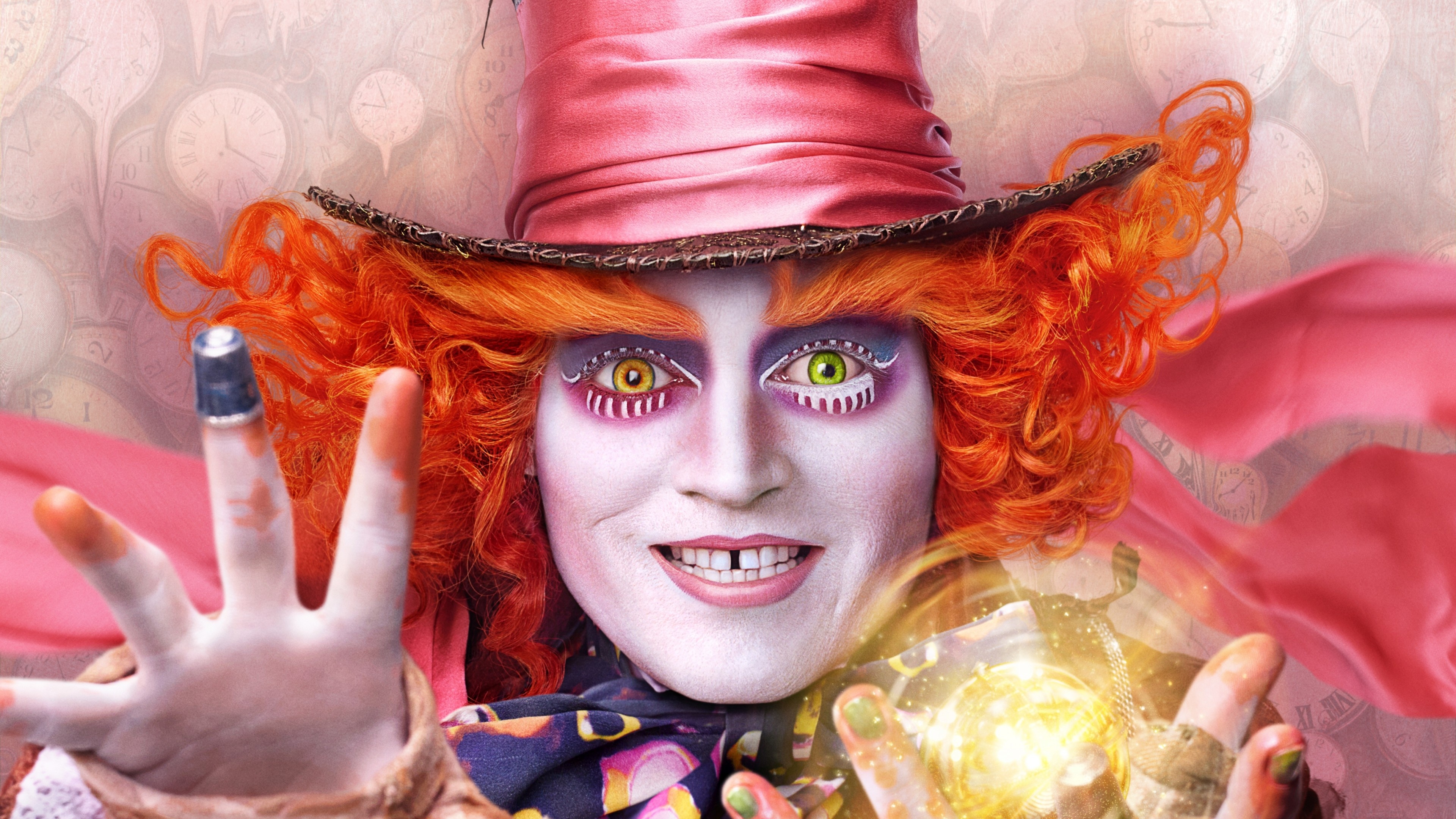 Johnny Depp: Alice Through the Looking Glass, The Mad Hatter, a fictional character. 3840x2160 4K Background.
