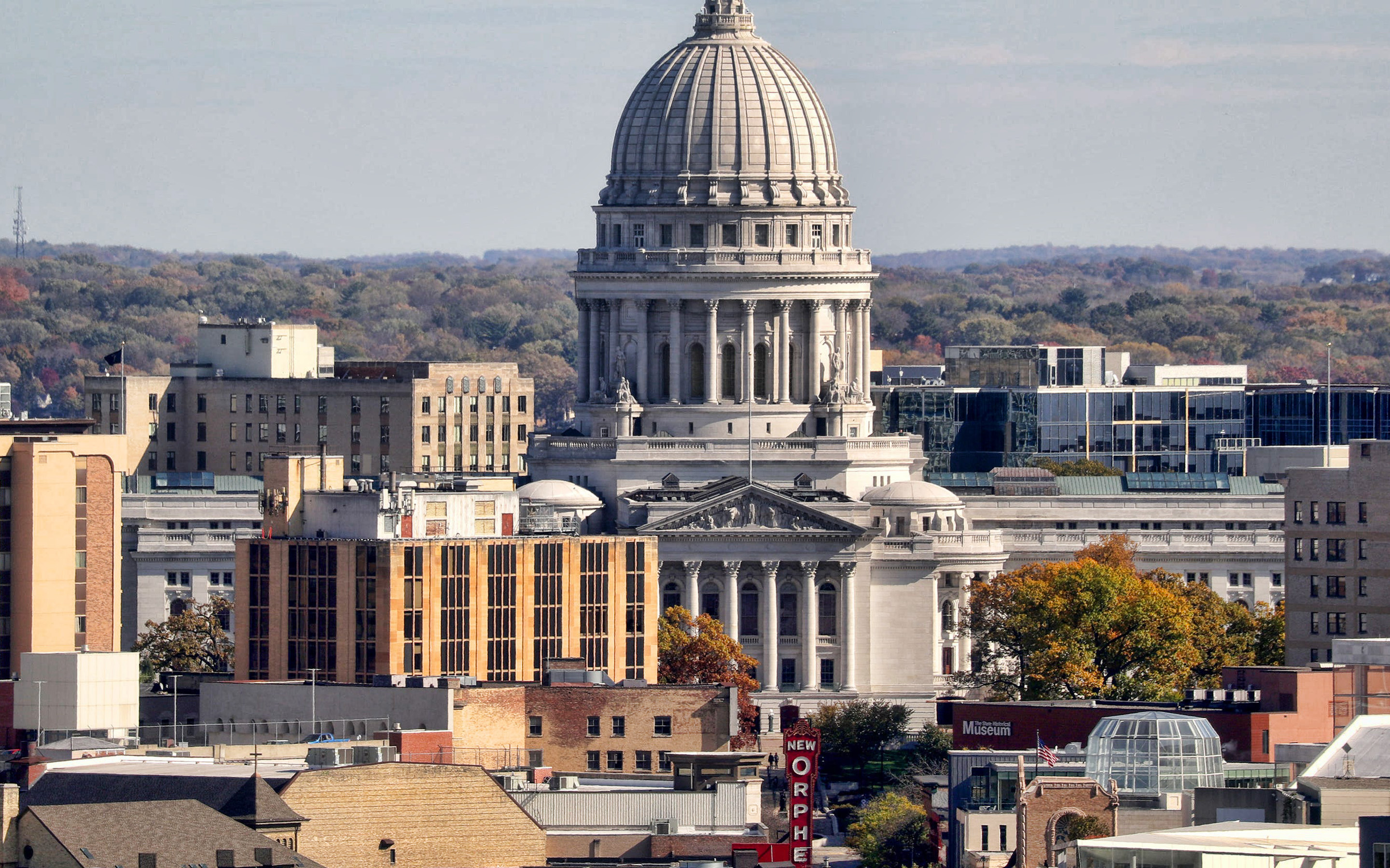 Wisconsin Travels, Wisconsin State Capitol, Madison skyline, Stadtbild Sehenswrdigkeiten, 2880x1800 HD Desktop
