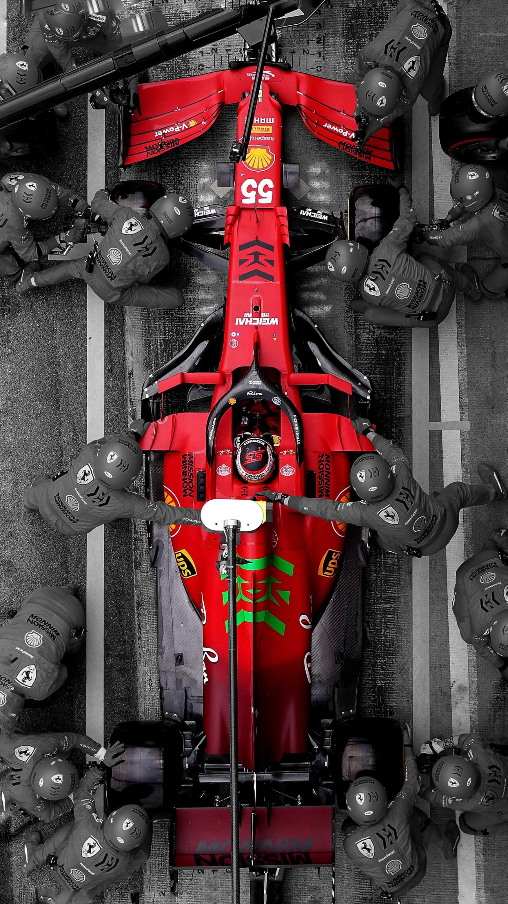 Ferrari: Carlos Sainz, SF21, A Formula One racing car designed and constructed by Scuderia. 1760x3120 HD Wallpaper.
