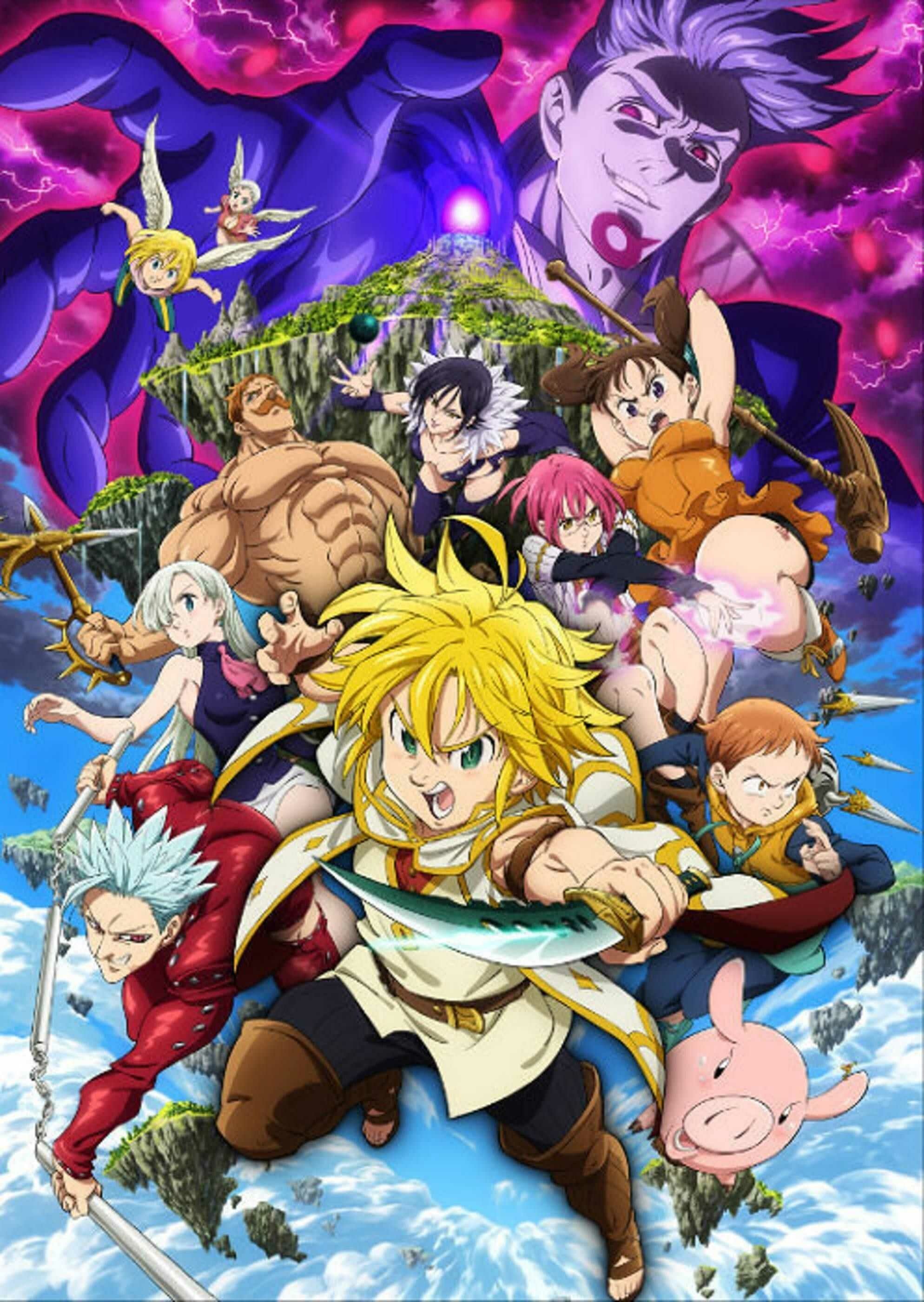 The Seven Deadly Sins: The show's first opening theme song is "Spectrum of Passion" performed by Ikimono-gakari. 1990x2800 HD Background.