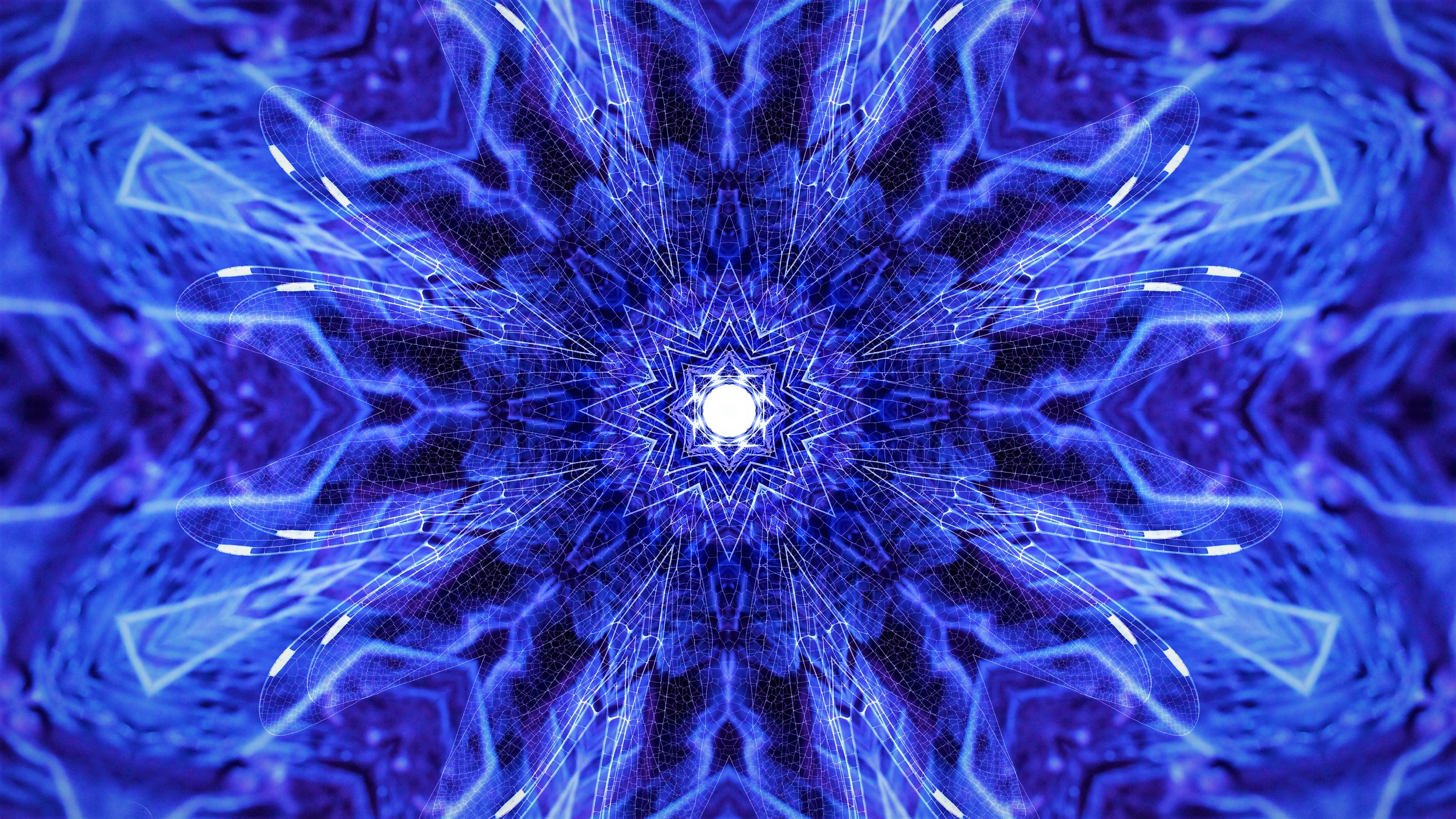 Star pattern, Fraktal Wallpaper, 3840x2160 4K Desktop