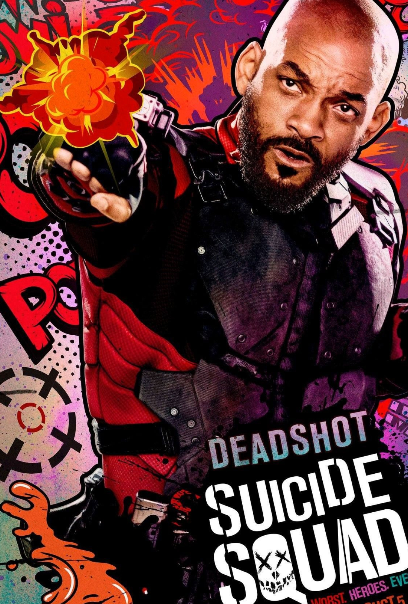 Will Smith, Deadshot, Suicide Squad, Trailer introduction, 1390x2050 HD Handy