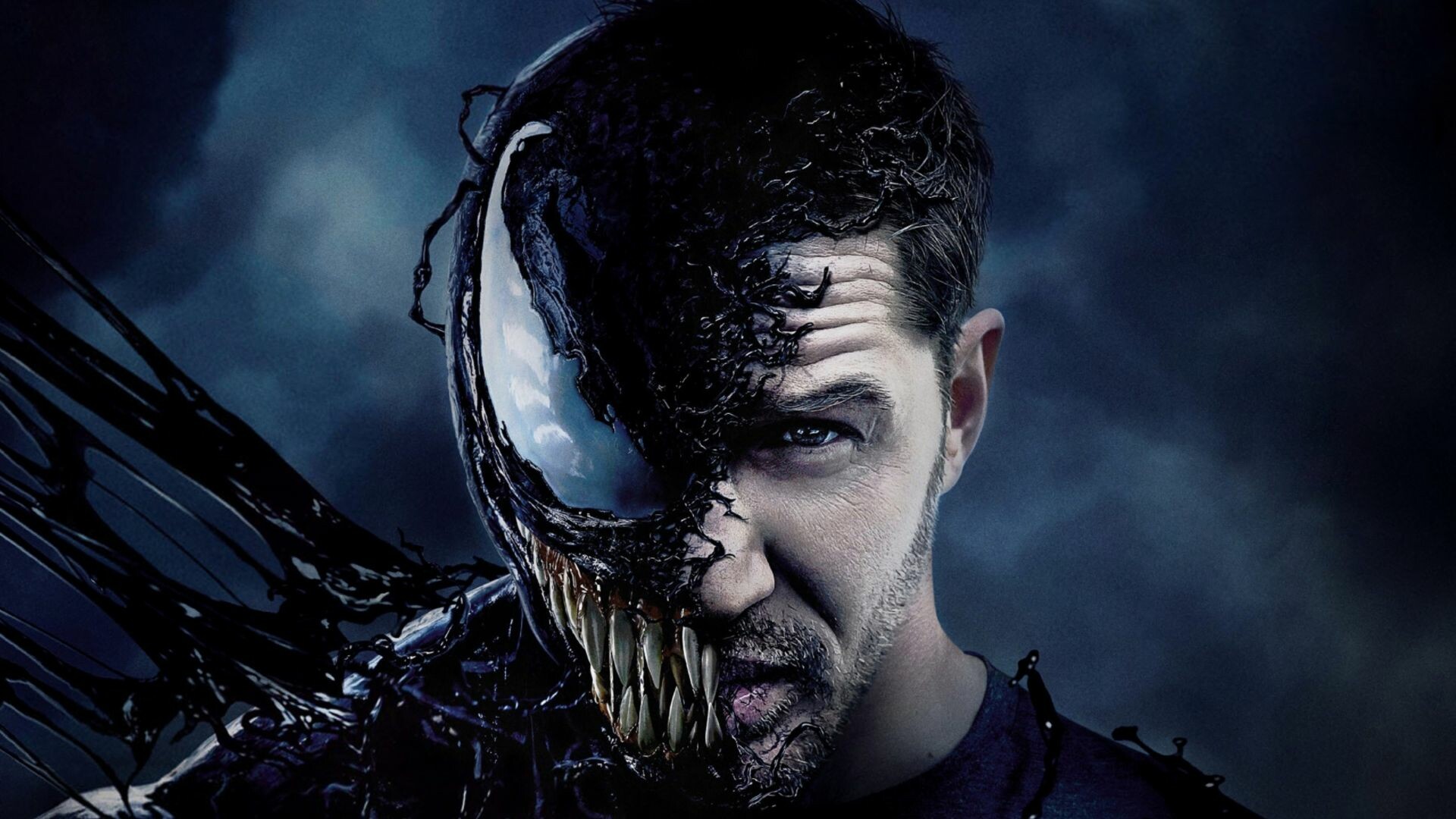 Venom: Tom Hardy as Eddie Brock, A 2018 American superhero film. 1920x1080 Full HD Background.