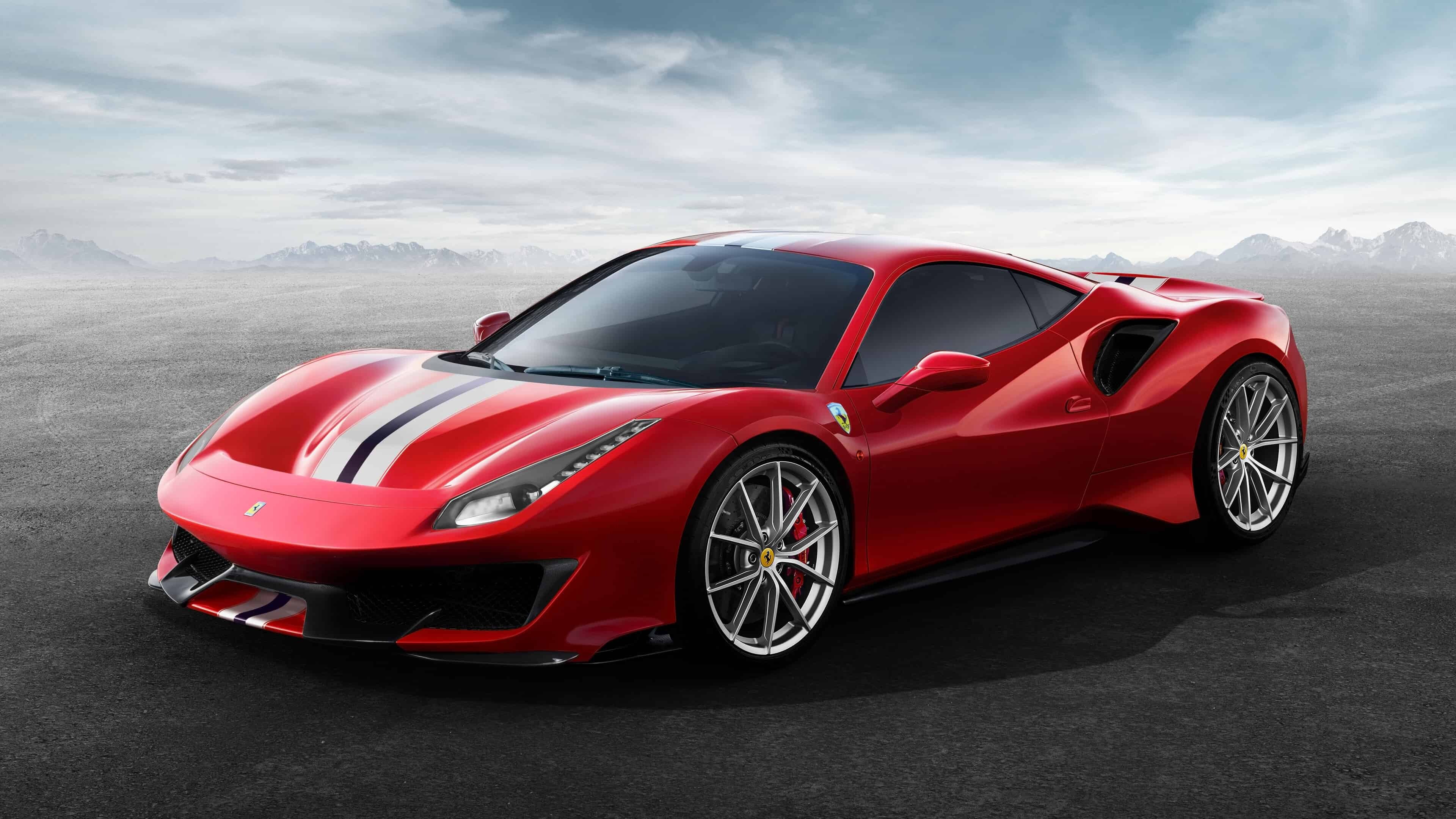 Ferrari: The 488 Pista is powered by the most powerful V8 engine in the Maranello marque's history and is the company's special series sports car. 3840x2160 4K Wallpaper.