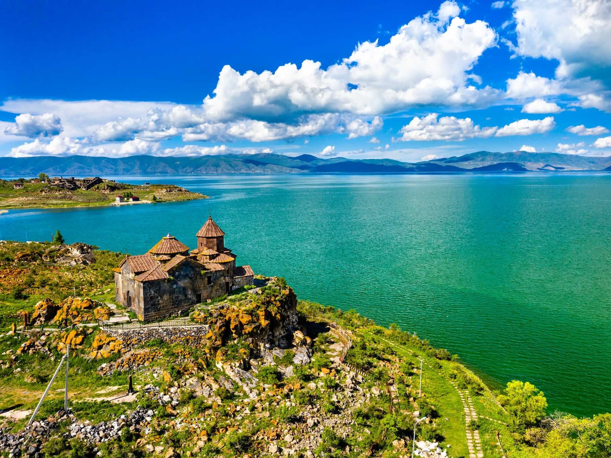 Armenia: Lake Sevan, Gegharkunik Province. 2000x1500 HD Background.