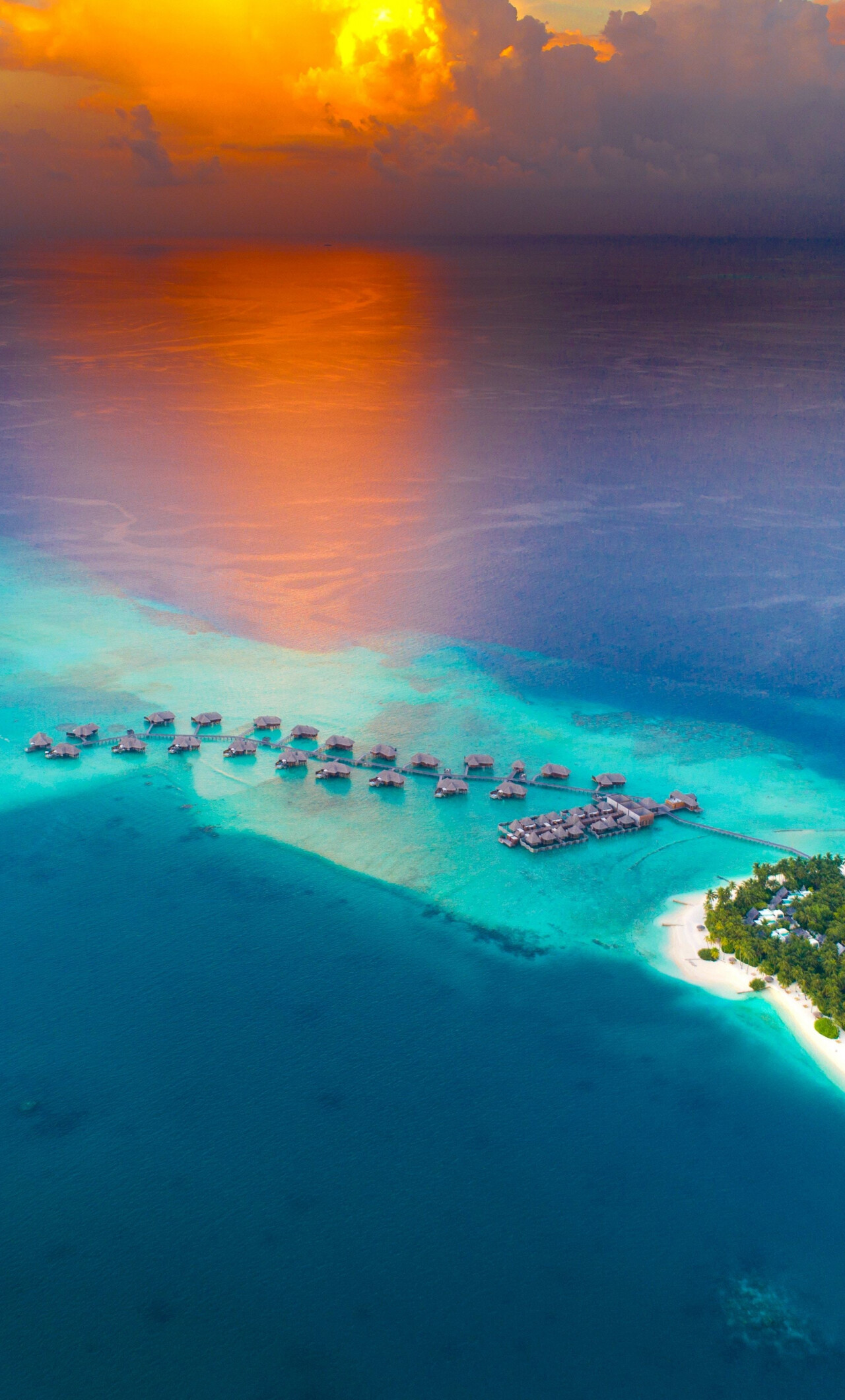 Tahiti: Islands and atolls, Aerial view, Tropical island, Resort. 1280x2120 HD Background.