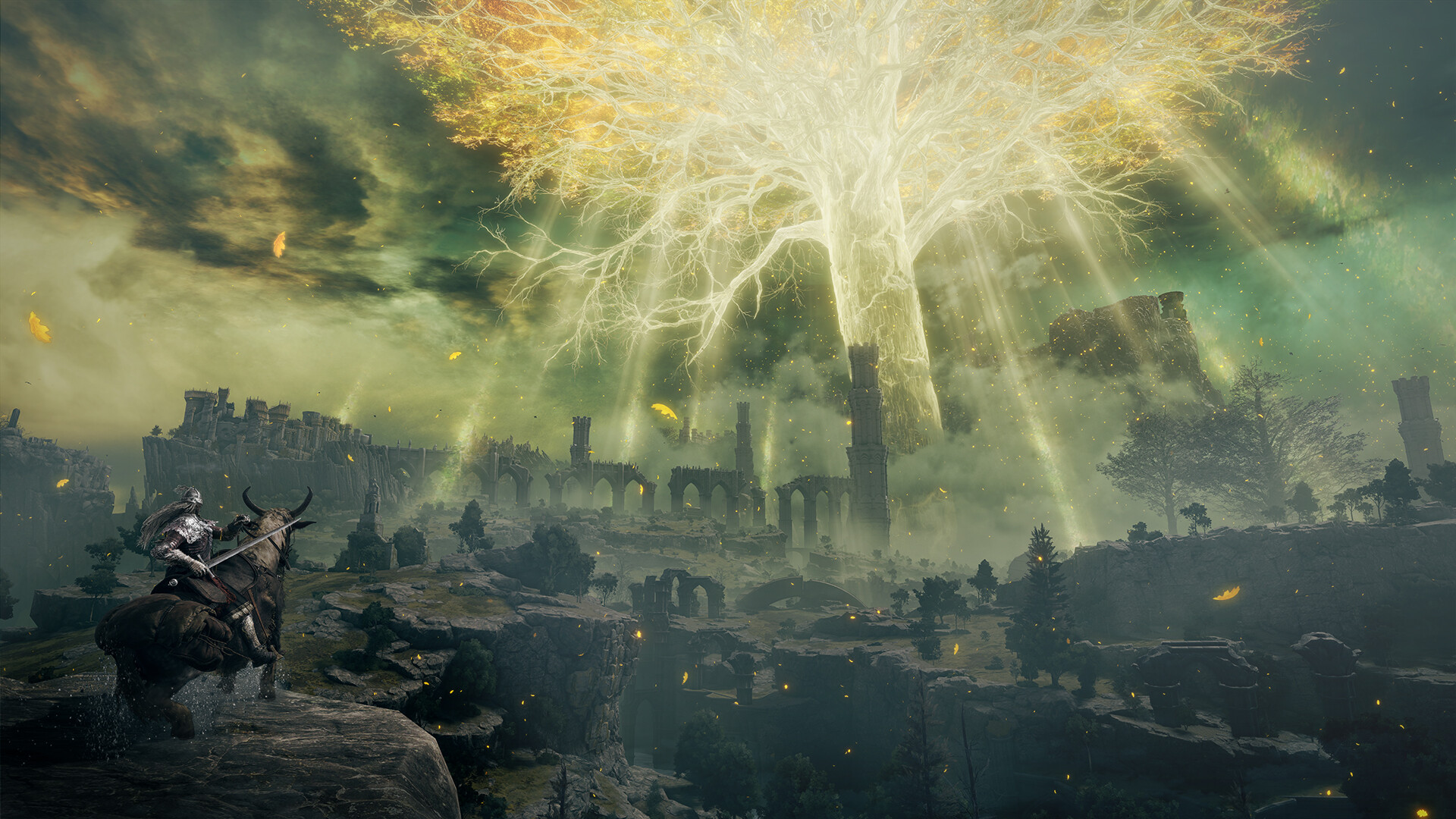 Elden Ring: The most striking aspect of The Lands Between, The large golden tree. 1920x1080 Full HD Background.