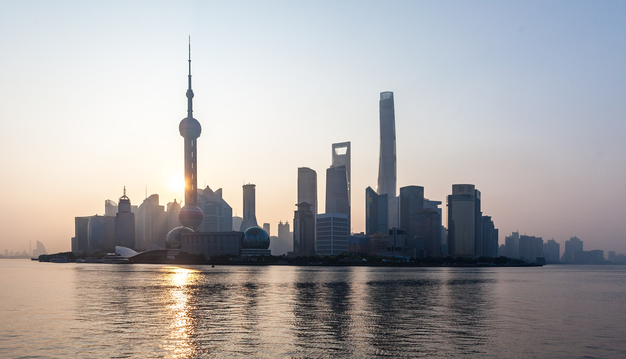 Shanghai Skyline, Vibrant city lights, Nighttime allure, Spectacular view, 2000x1150 HD Desktop