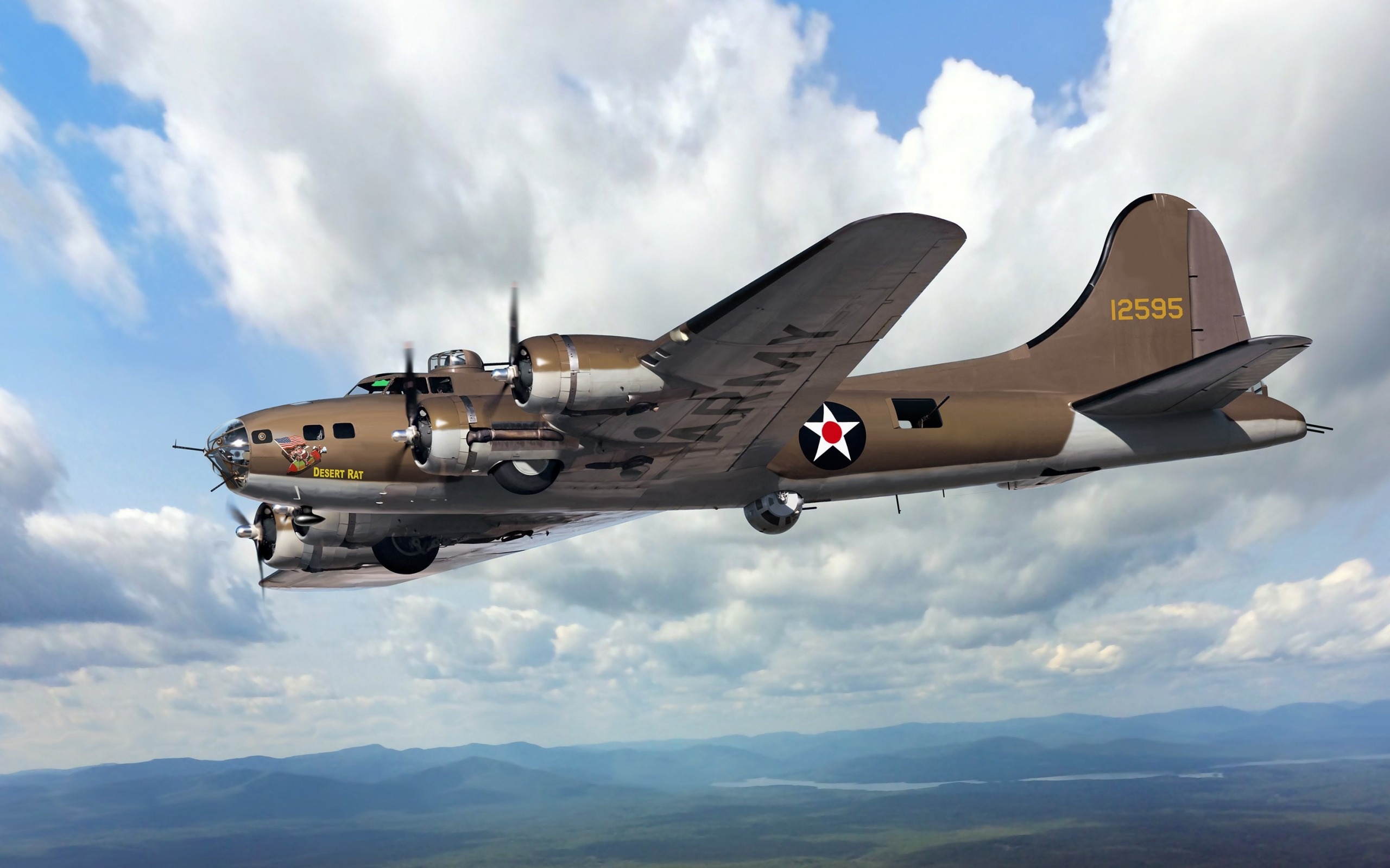 Boeing Fortress, B-17E Flying Fortress, USAF, Historical aircraft, 2560x1600 HD Desktop