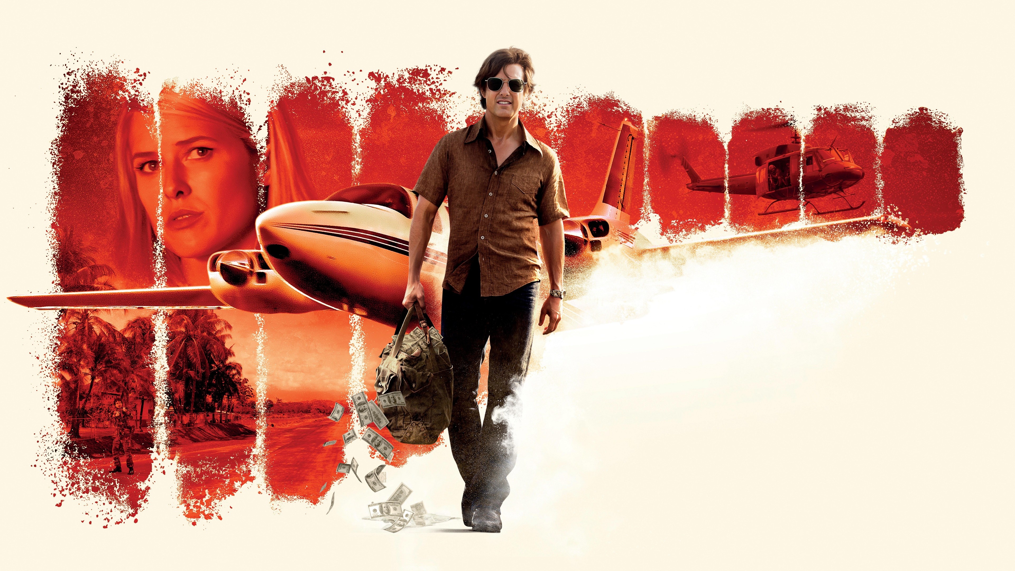 American Made, Tom Cruise's character, Sarah Wright's role, 8K movie wallpaper, 3840x2160 4K Desktop