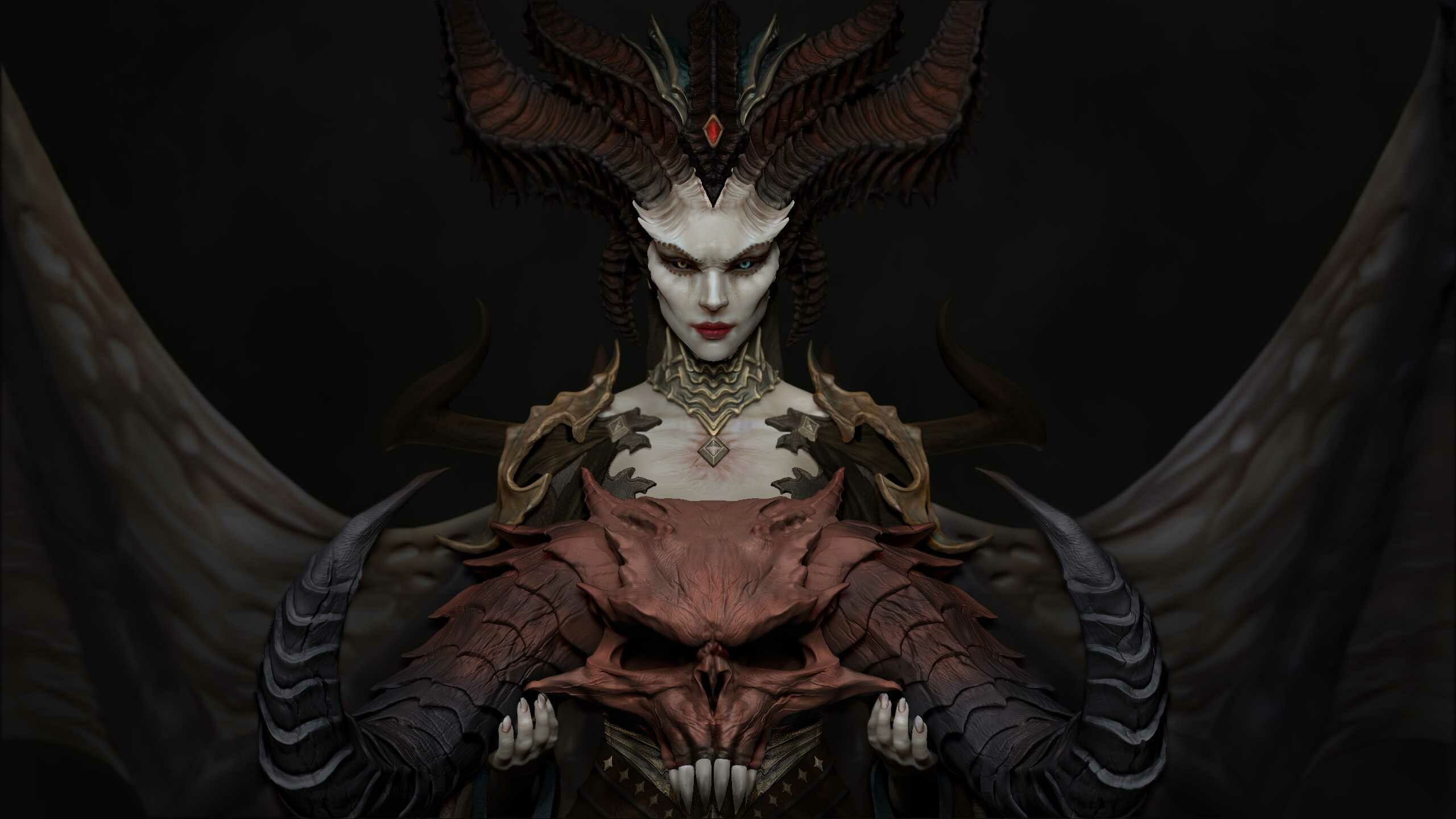 Diablo: Mother of Sanctuary, Lilith, Mythical creature, Video game. 2560x1440 HD Background.