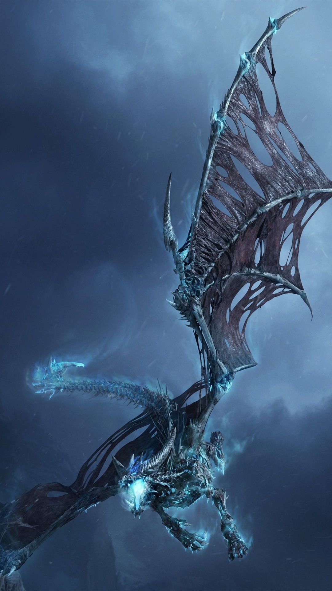 Ice Dragon, Phone wallpapers, Fantasy creature, Striking visuals, 1080x1920 Full HD Phone