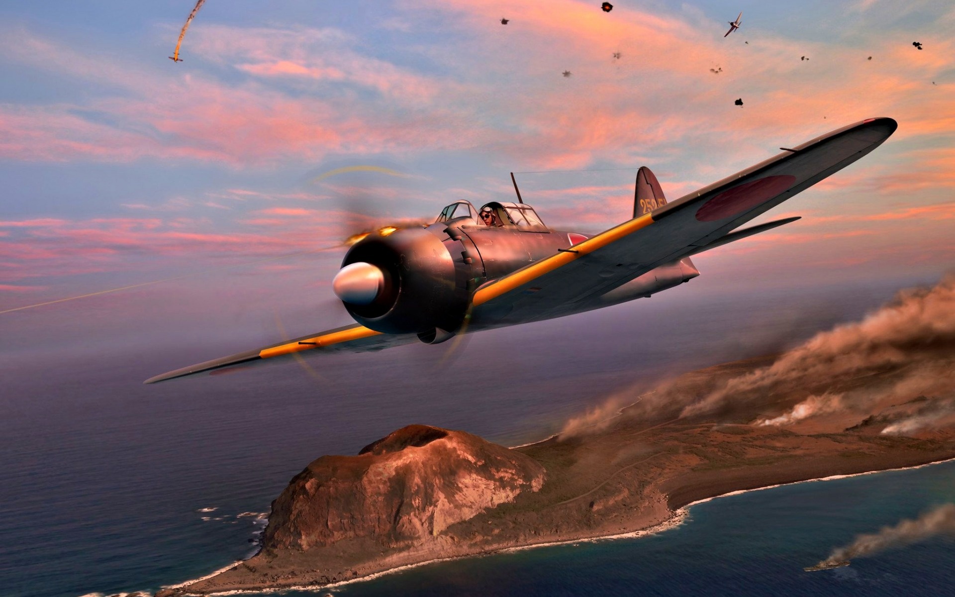 Mitsubishi A6M Zero, WWII aircraft wallpapers, Imperial Japan Navy, High-quality pictures, 1920x1200 HD Desktop