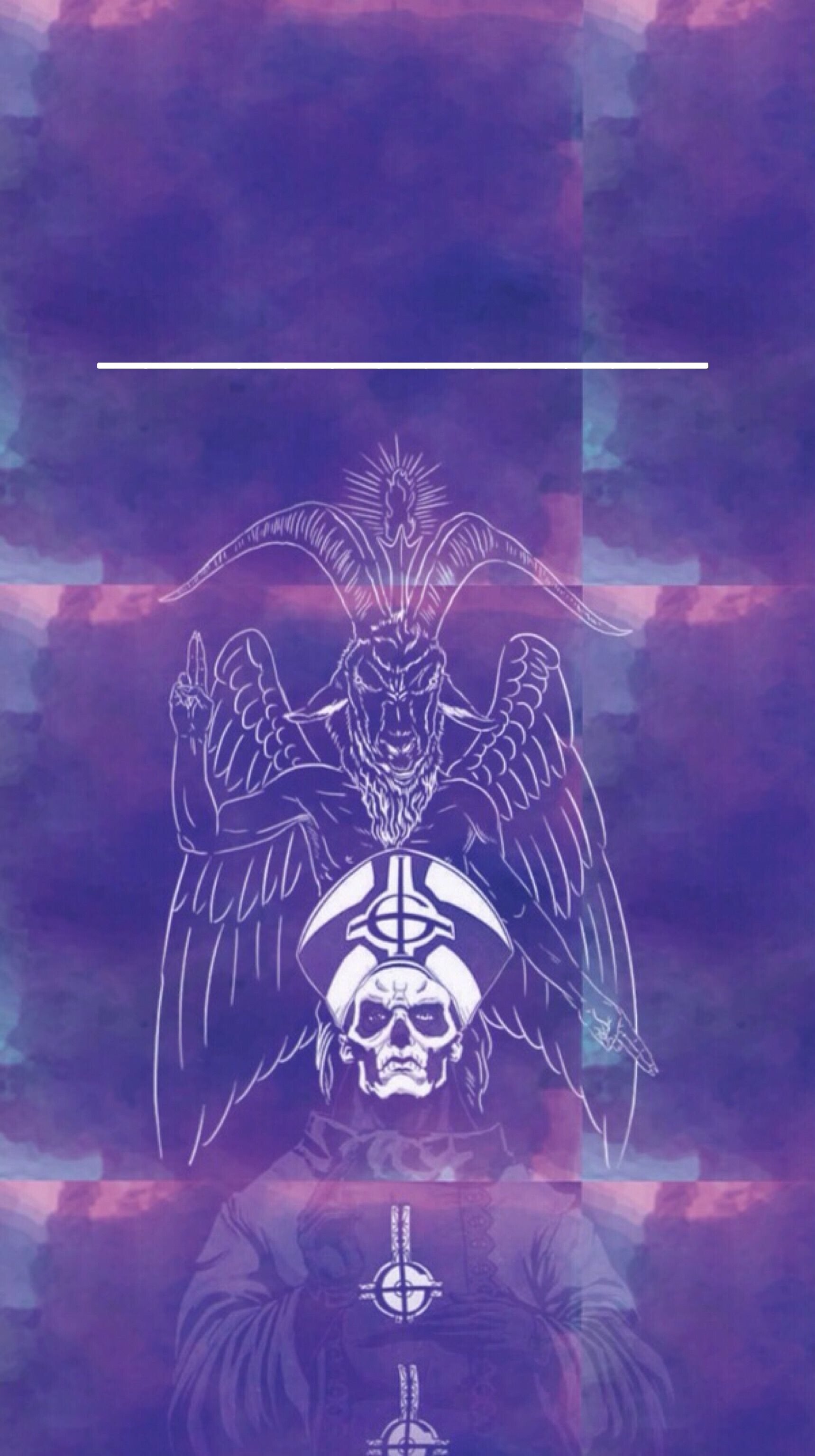 Ghost (Band): The group that mimic the Roman Catholic Church, but have reversed the image to worship Satan instead of the Holy Trinity. 1720x3080 HD Background.