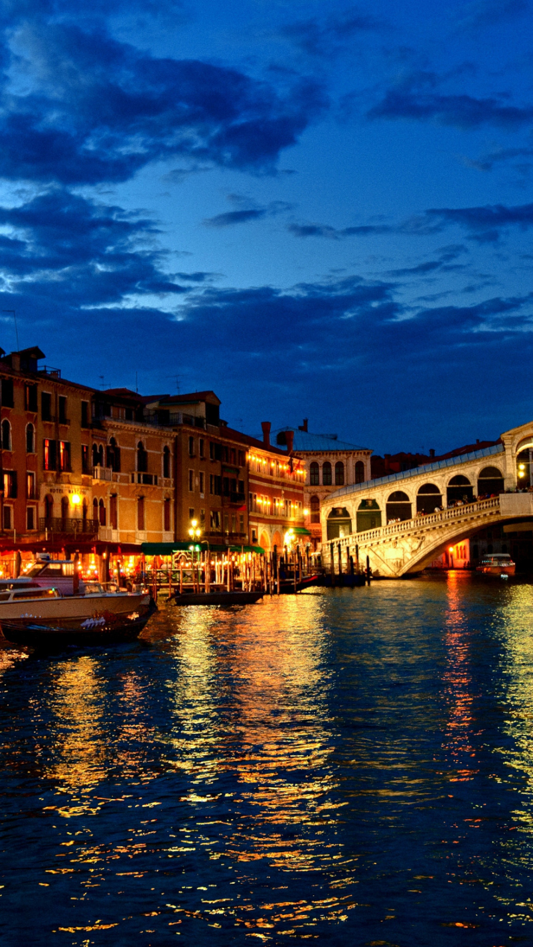 Venice gondola at night, HD wallpaper background, Download, Desktop mobile, 1080x1920 Full HD Phone