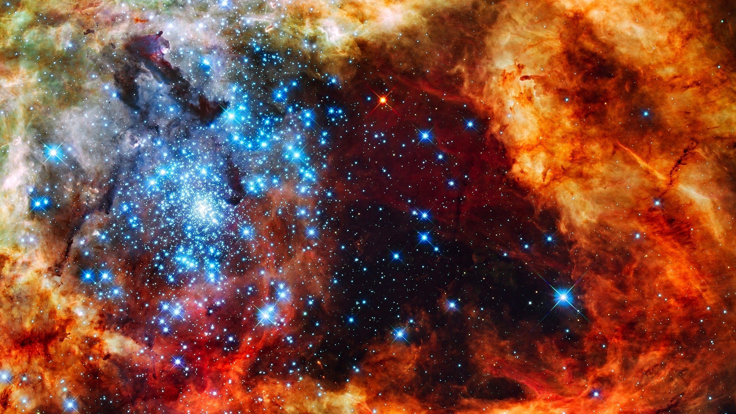 Starry space, Hubble telescope, Space exploration, Astounding images, 2560x1440 HD Desktop