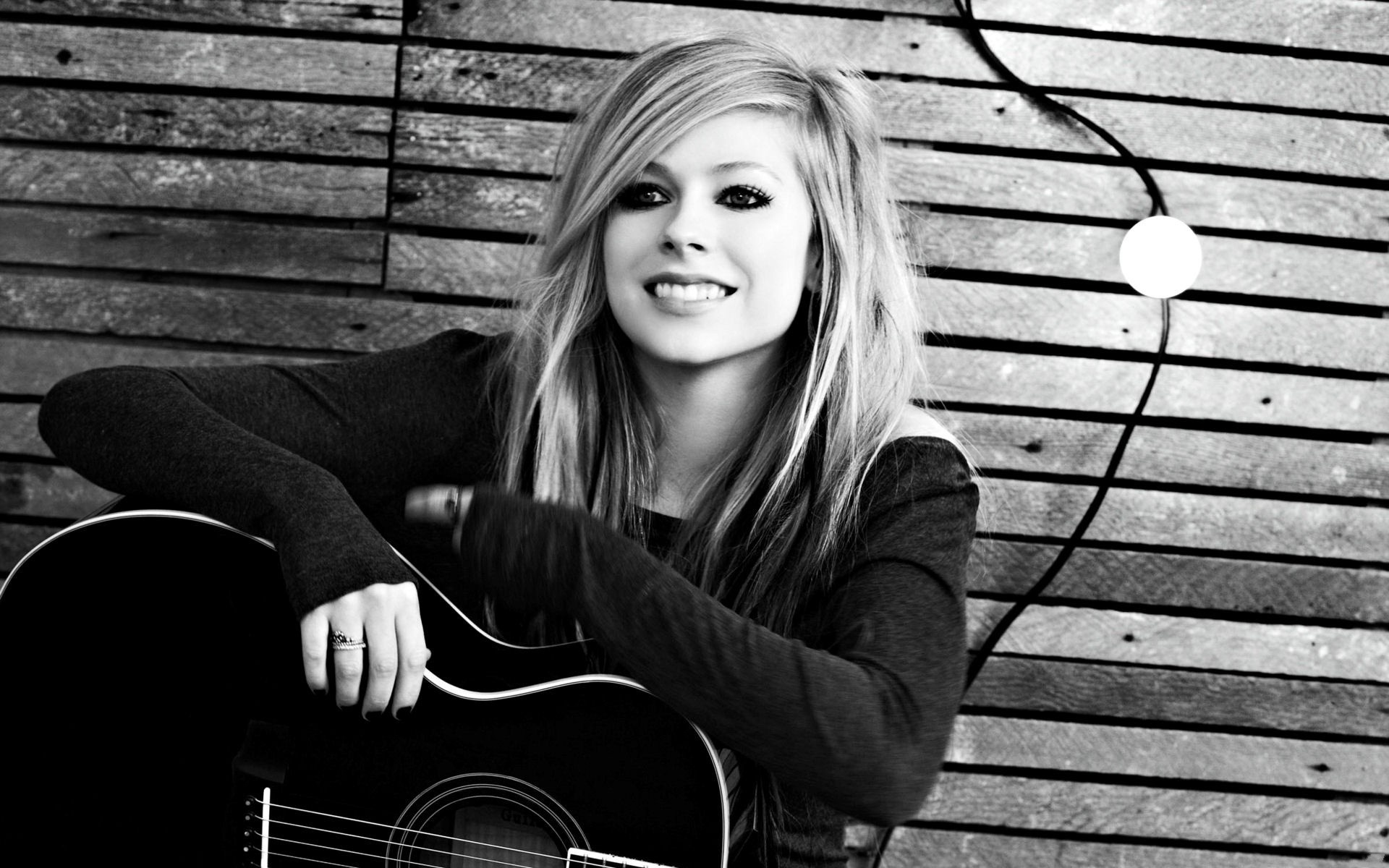 Avril Lavigne, Long hair, Guitar, Music artist, 1920x1200 HD Desktop