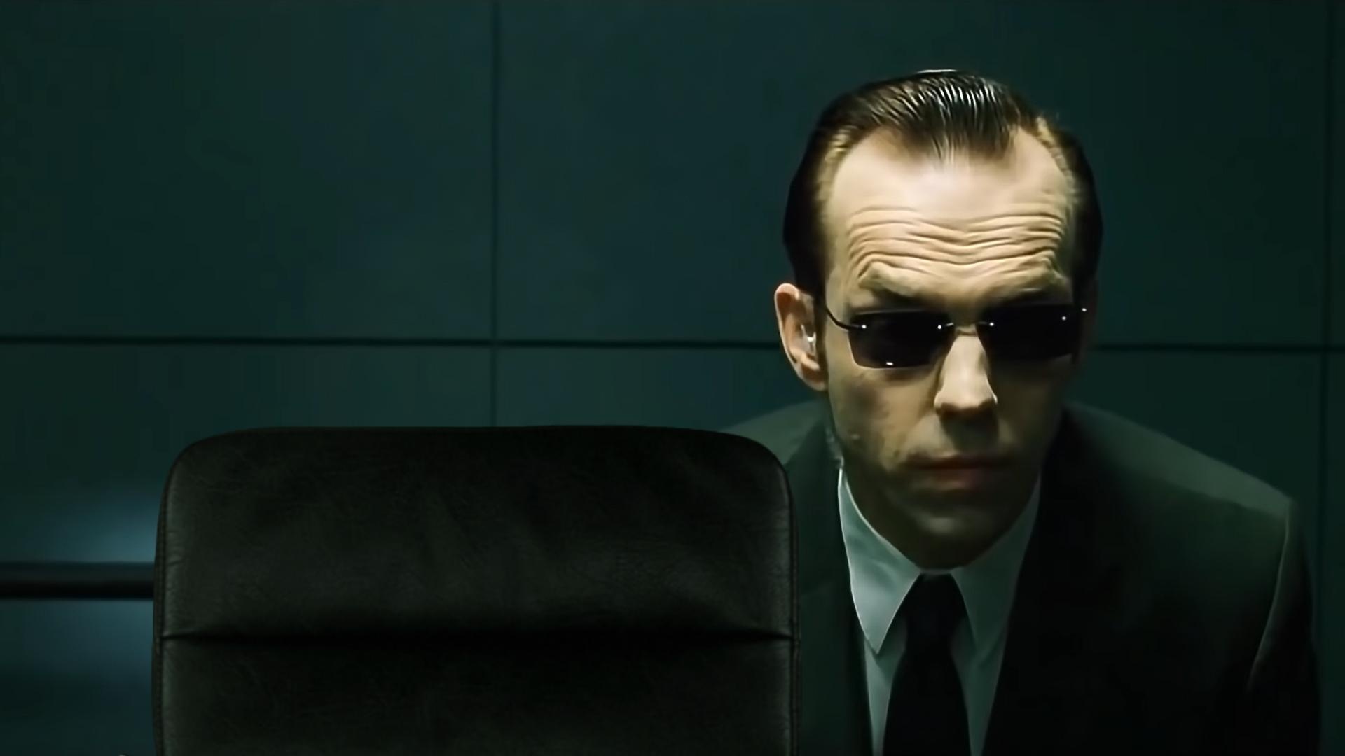 Agent Smith (The Matrix), Zoom background, Matrix-themed, Virtual meeting backdrop, 1920x1080 Full HD Desktop