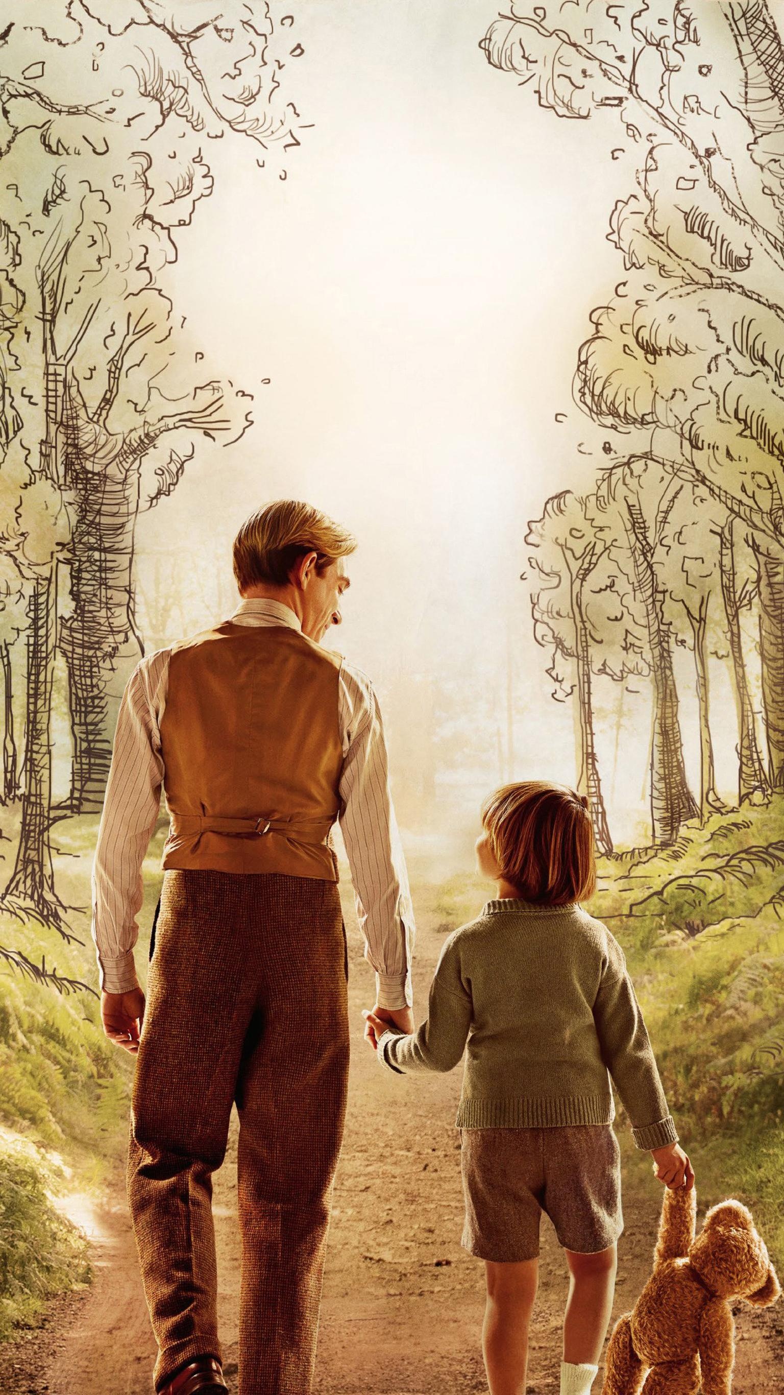 Goodbye Christopher Robin, Winnie the Pooh, Childhood nostalgia, Author's journey, 1540x2740 HD Phone