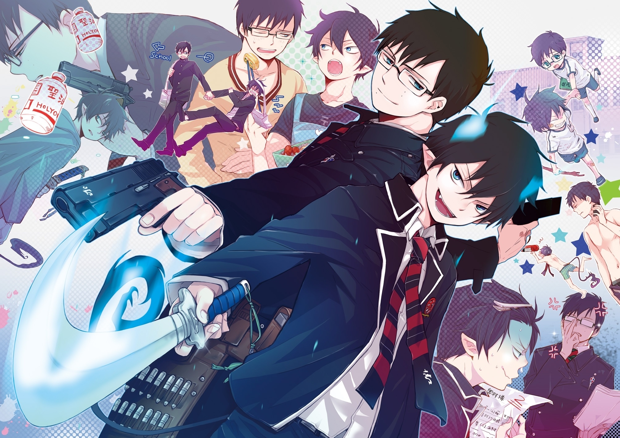 Blue Exorcist: One of the best-selling manga of the same name by Kazue Kato. 2010x1420 HD Wallpaper.