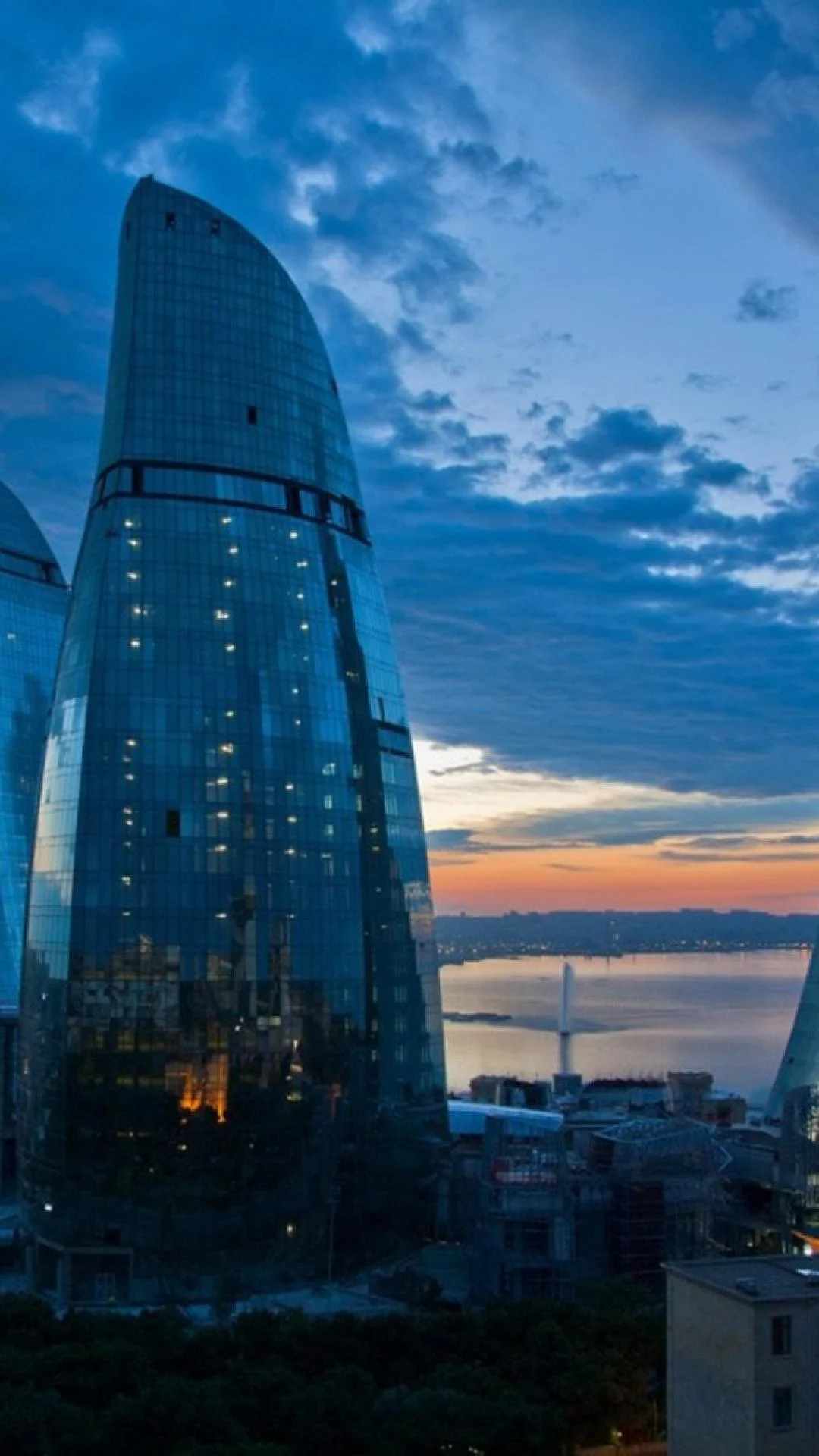 Azerbaijan: Baku, Listed 48th in the 2011 list of the most expensive cities in the world. 1080x1920 Full HD Wallpaper.