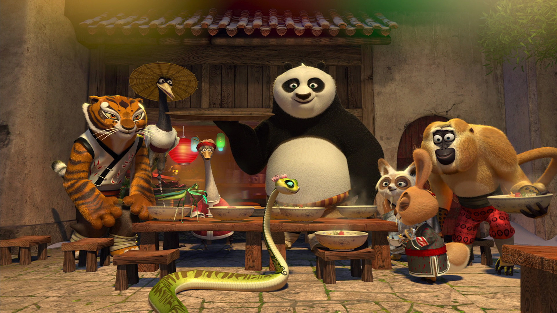 Master Shifu: A member of the Former Furious Five—alongside Fenghuang, Rooster, Elephant, and Snow Leopard. 1920x1080 Full HD Background.