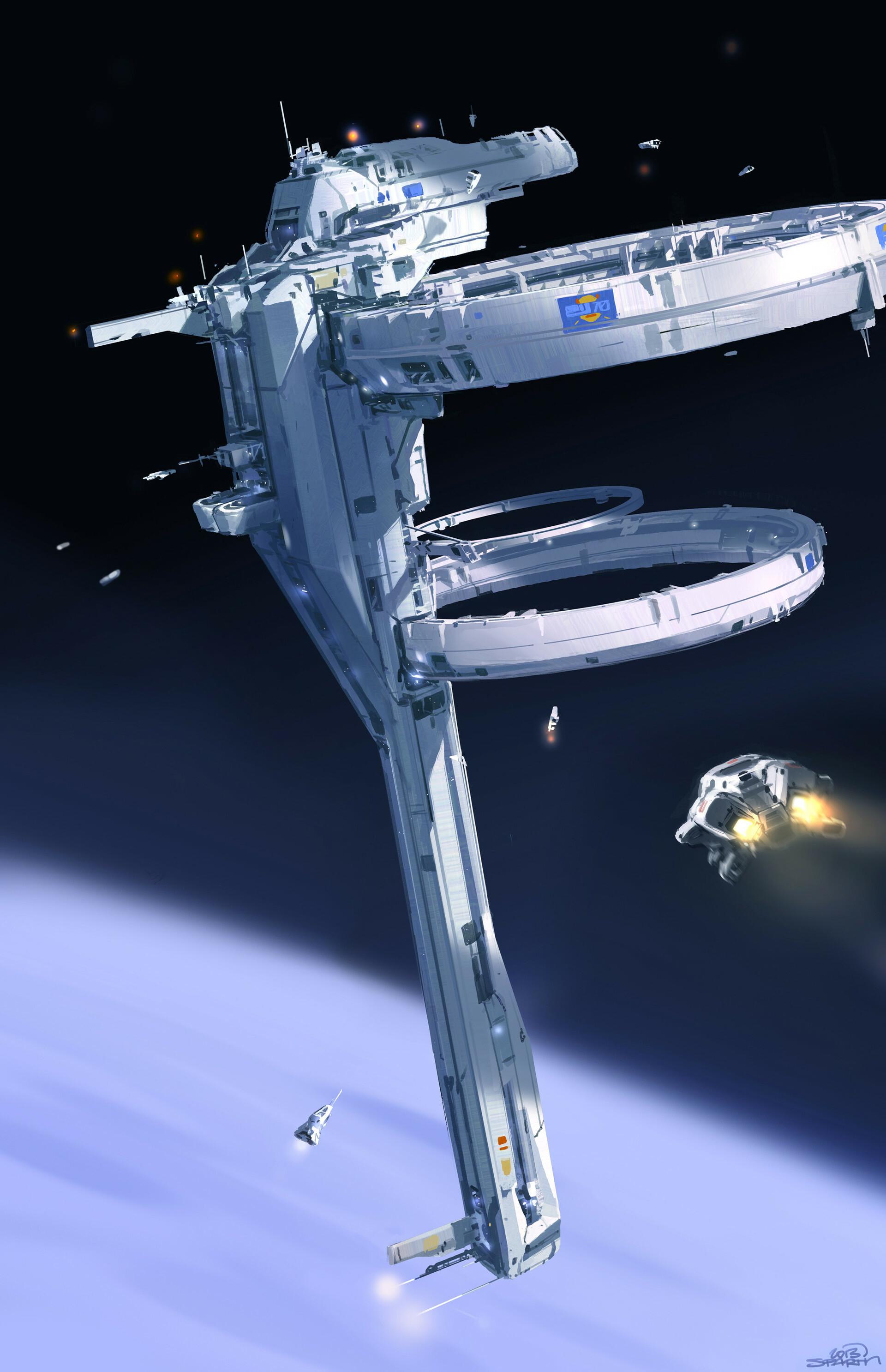 Space Station: Habitation module, A facility fulfilling habitational purposes in cosmos. 1920x2980 HD Wallpaper.