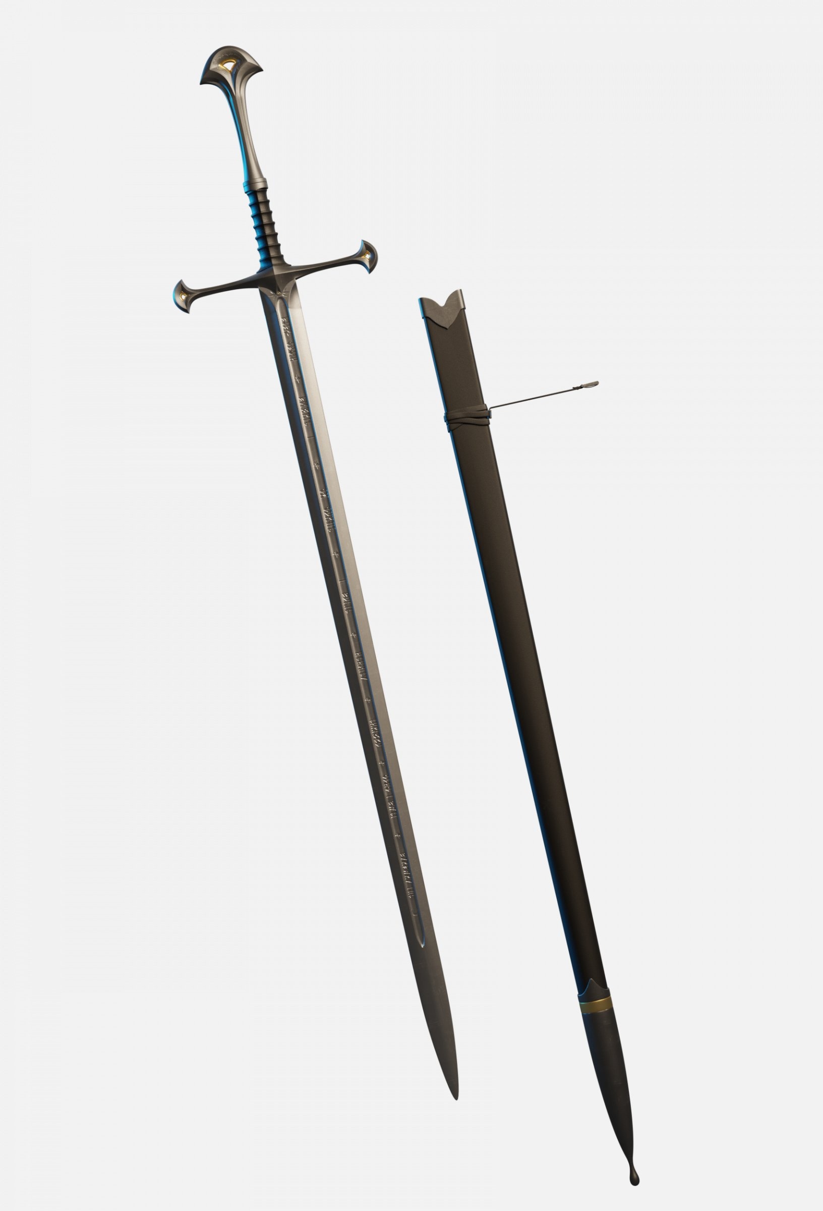 Anduril Sword, Flame of the West, ImperialSnowEagle's creation, 3D model, 1640x2400 HD Phone