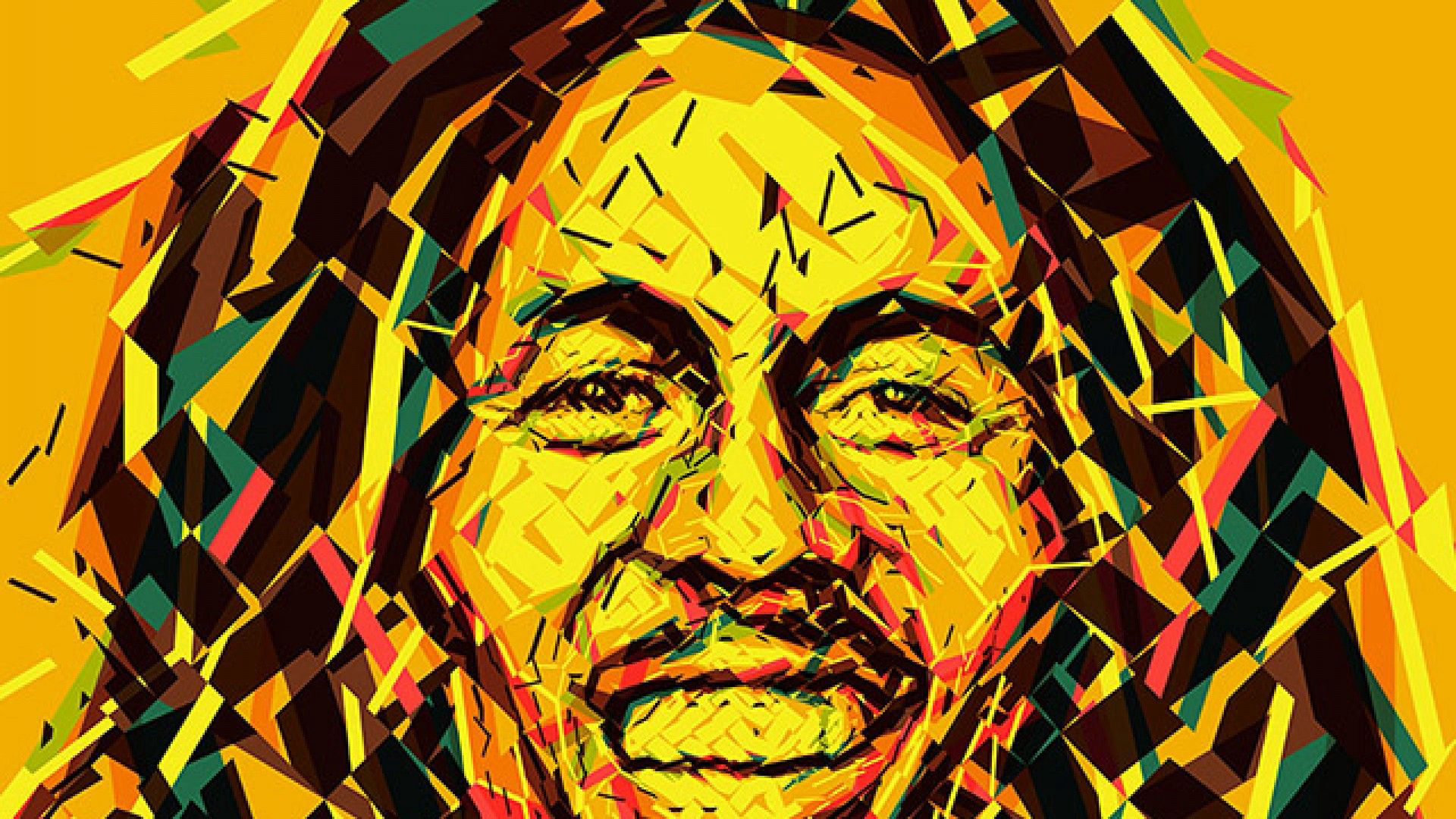 Bob Marley: The Jamaican legend, Illustration. 1920x1080 Full HD Wallpaper.