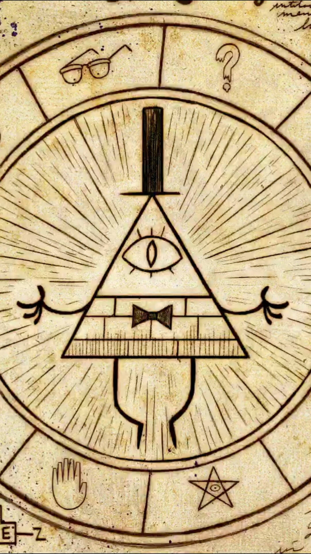 Gravity Falls: Bill Cipher, made his first physical appearance in "Dreamscaperers". 1080x1920 Full HD Wallpaper.