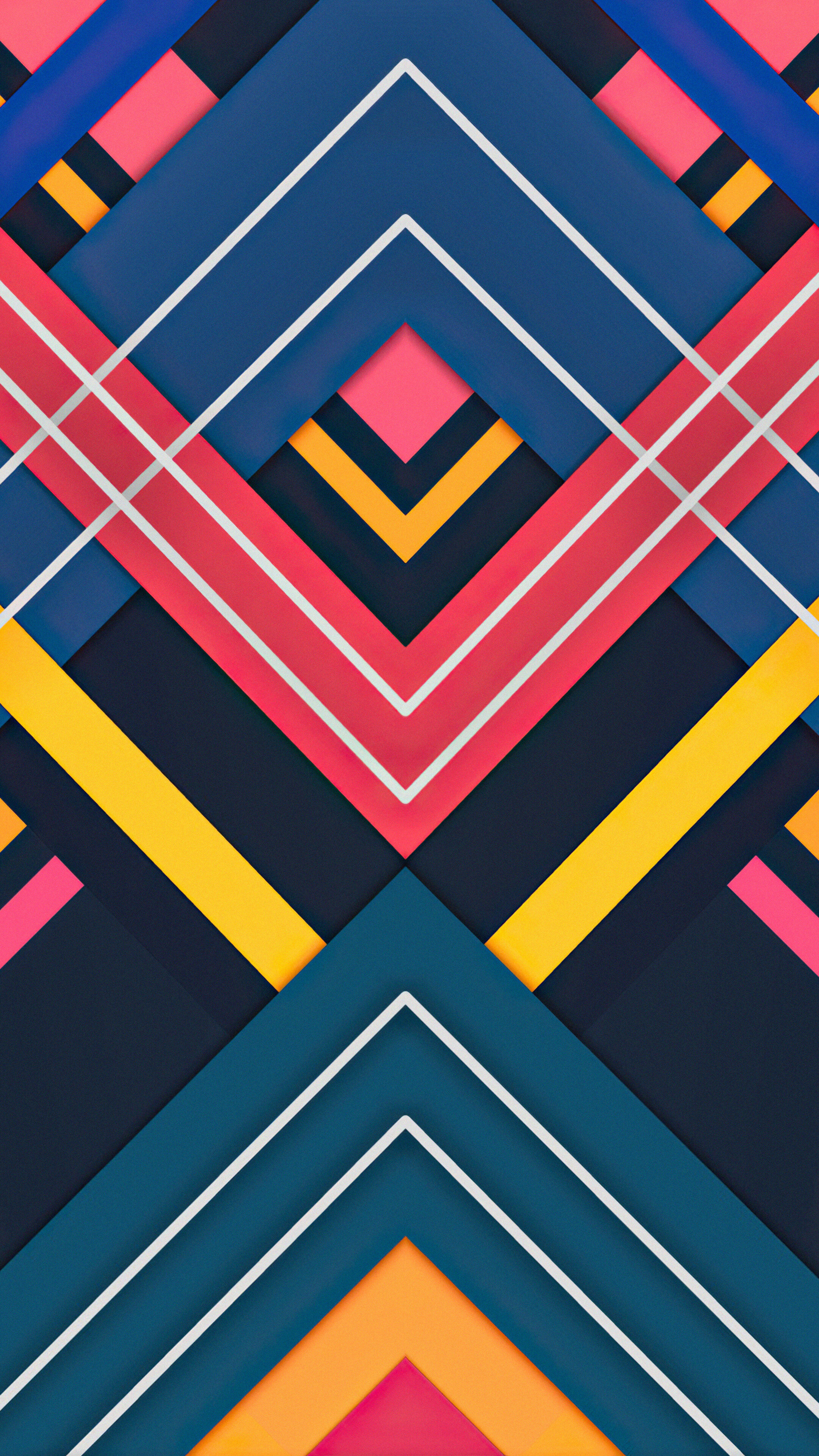 Geometric Abstract: Parallel line segments, Right angles, Squares. 2160x3840 4K Background.