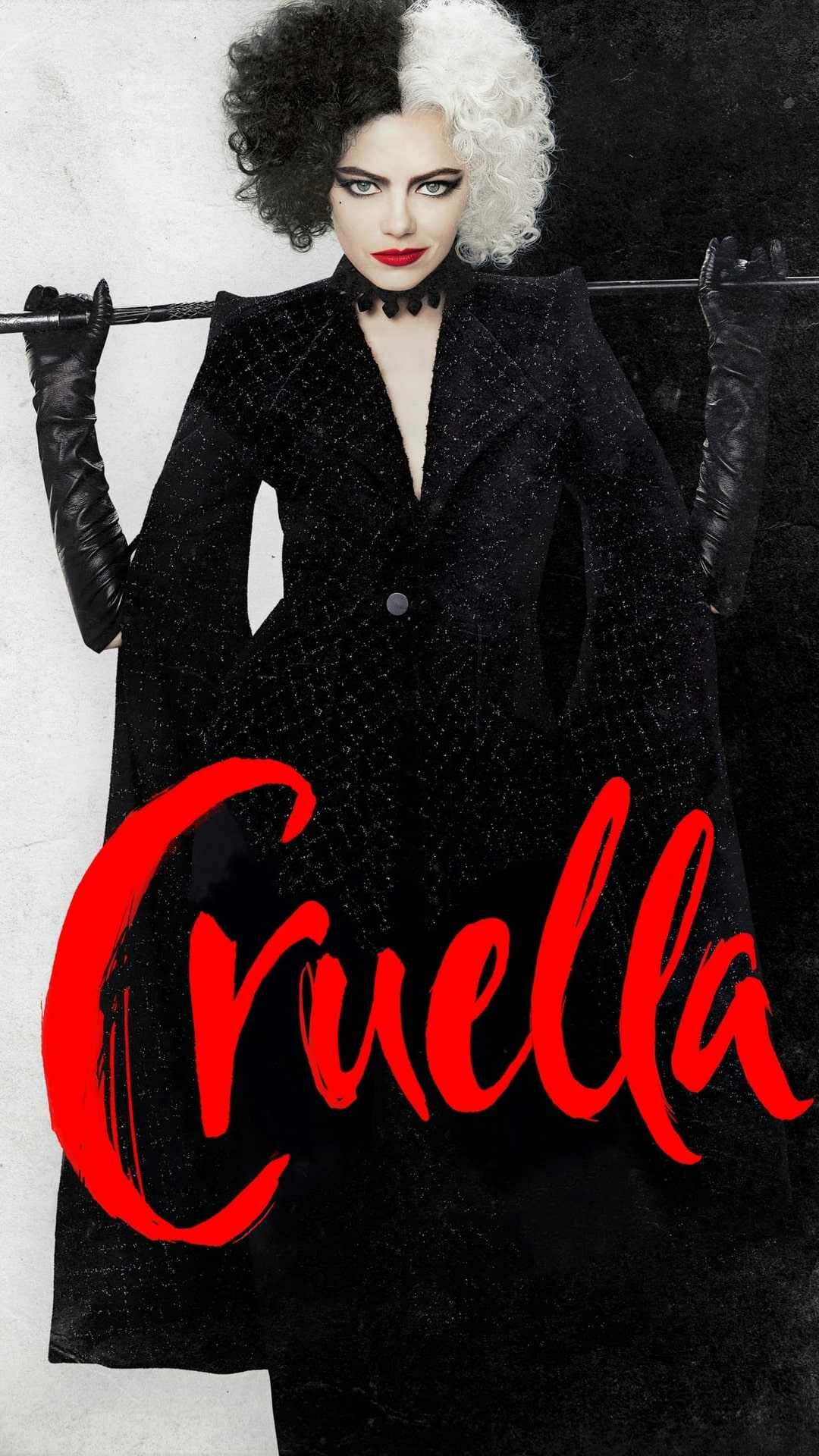 Cruella (2021): The Dalmatian Villain, Poster, Disney. 1080x1920 Full HD Wallpaper.