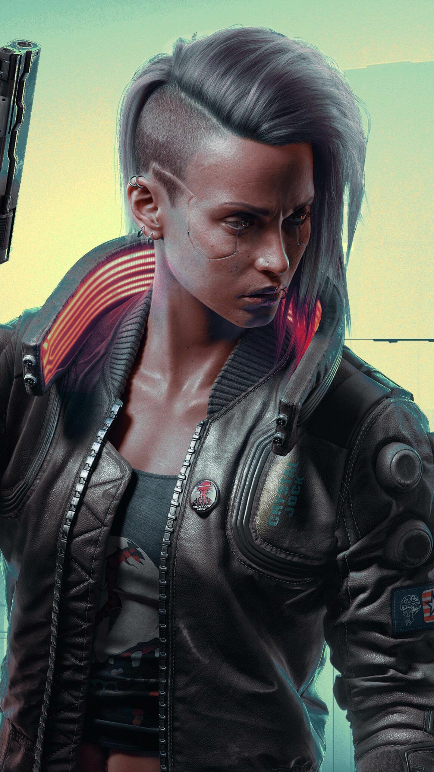 Cyberpunk 2077: Female V, Lead game character, RPG. 1440x2560 HD Background.