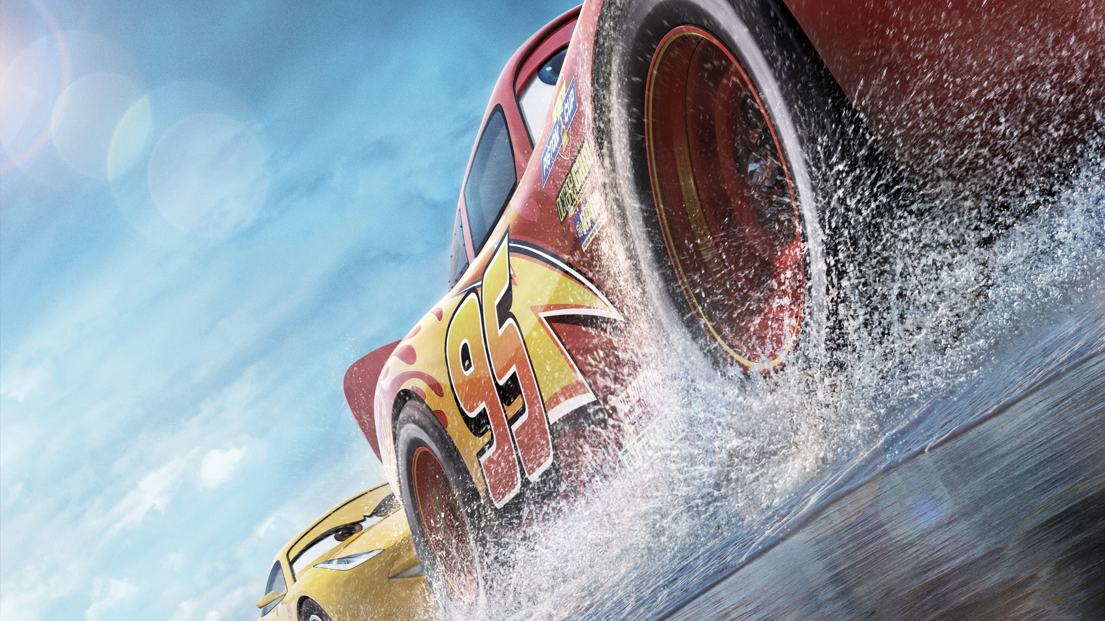 Cars 3 animation, Lightning McQueen, UHD TV, Download, 3840x2160 4K Desktop
