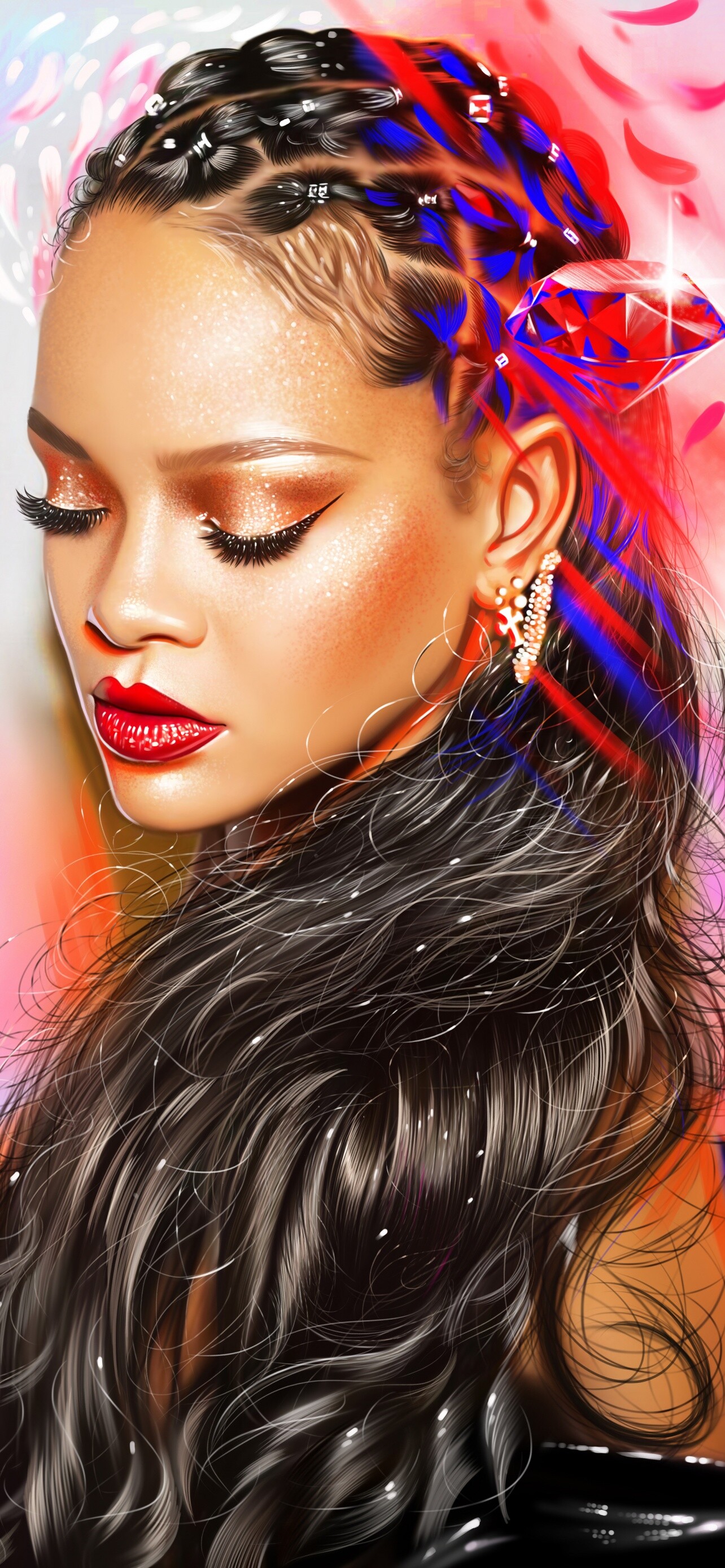 Rihanna: An ambassador of education, tourism, and investment by the Government of Barbados, 2018. 1290x2780 HD Background.