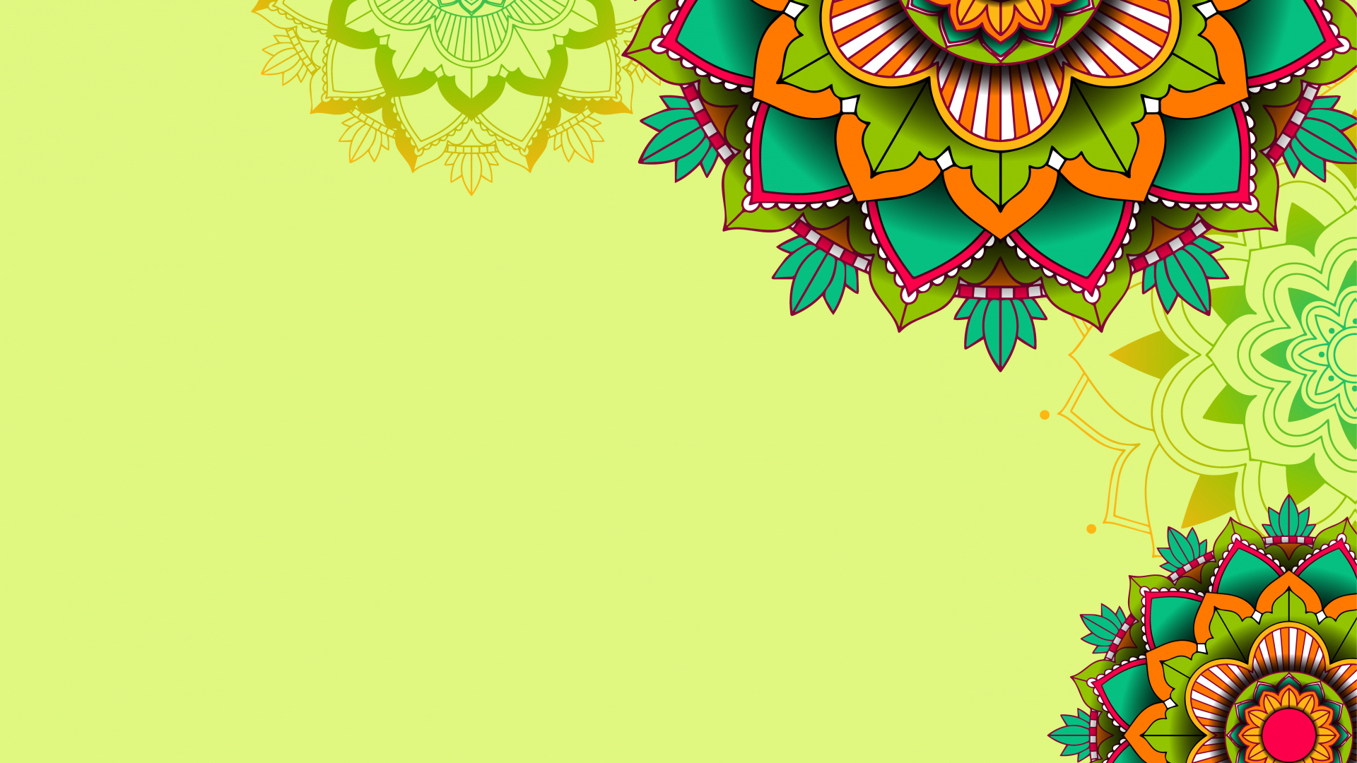 Green background template, Mandala art, Desktop and mobile wallpaper, Vector art, 1920x1080 Full HD Desktop