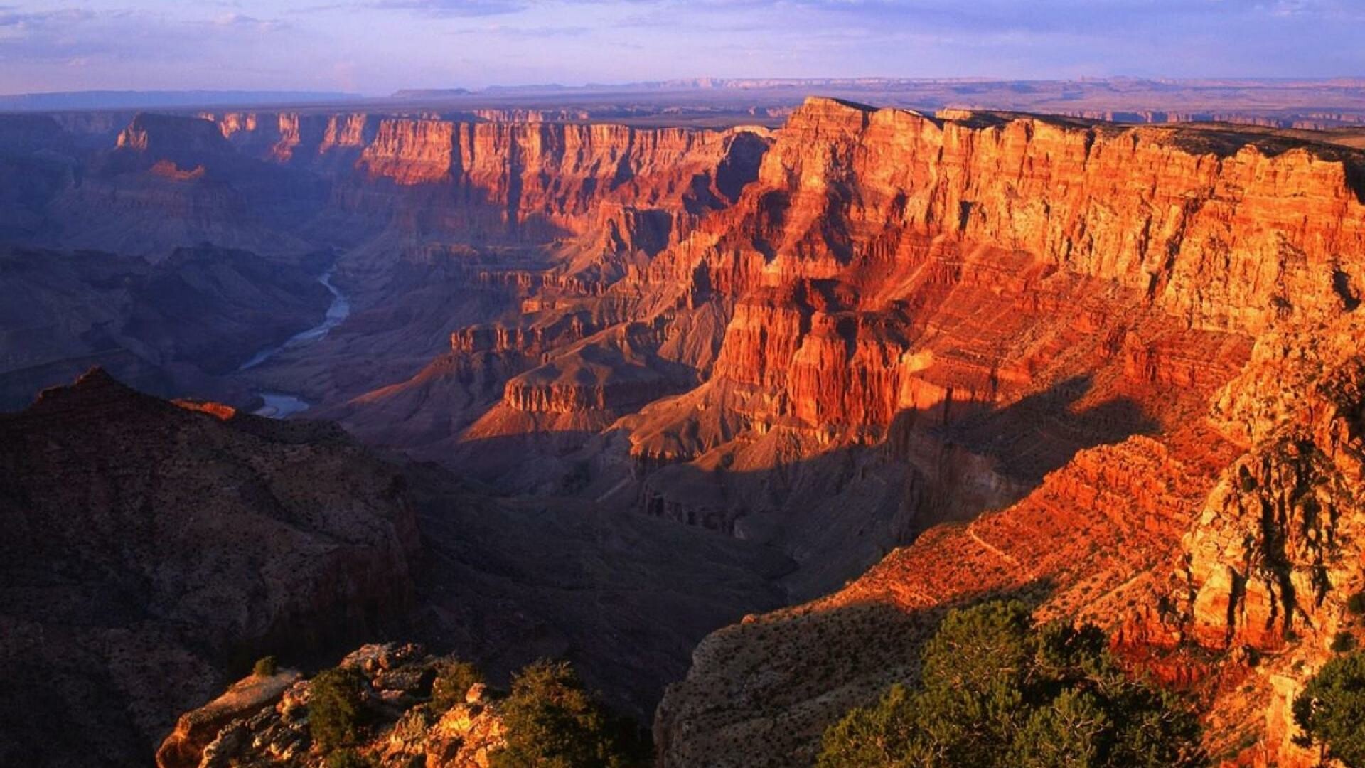 Grand Canyon: The Vishnu Basement Rocks, found near the bottom of the Inner Gorge. 1920x1080 Full HD Background.