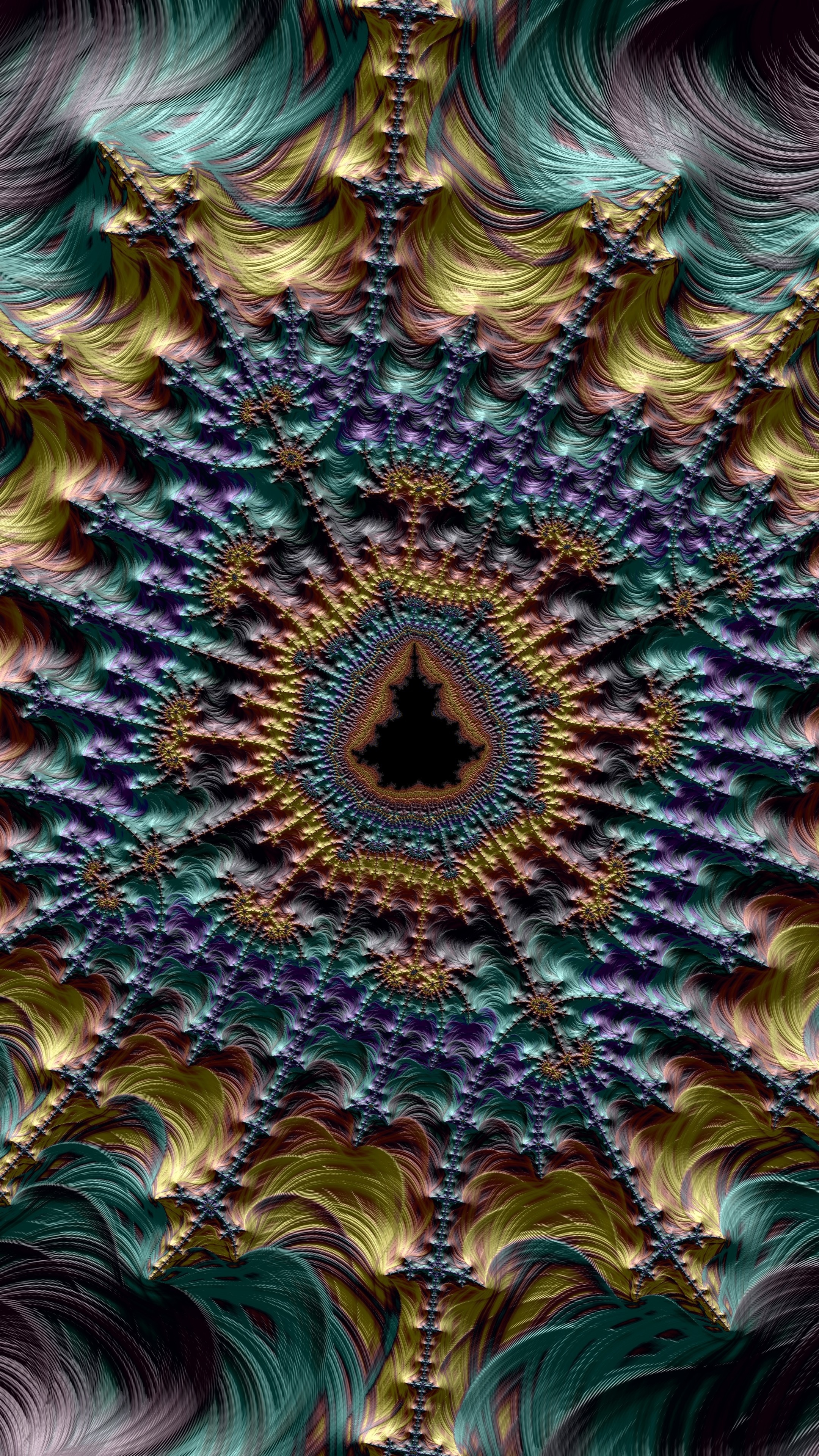 Fantasy fractal textures, Artistic creation, 2160x3840 4K Handy